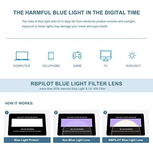 Gafas de lectura aviador RB6456 con luz azul y marco metal