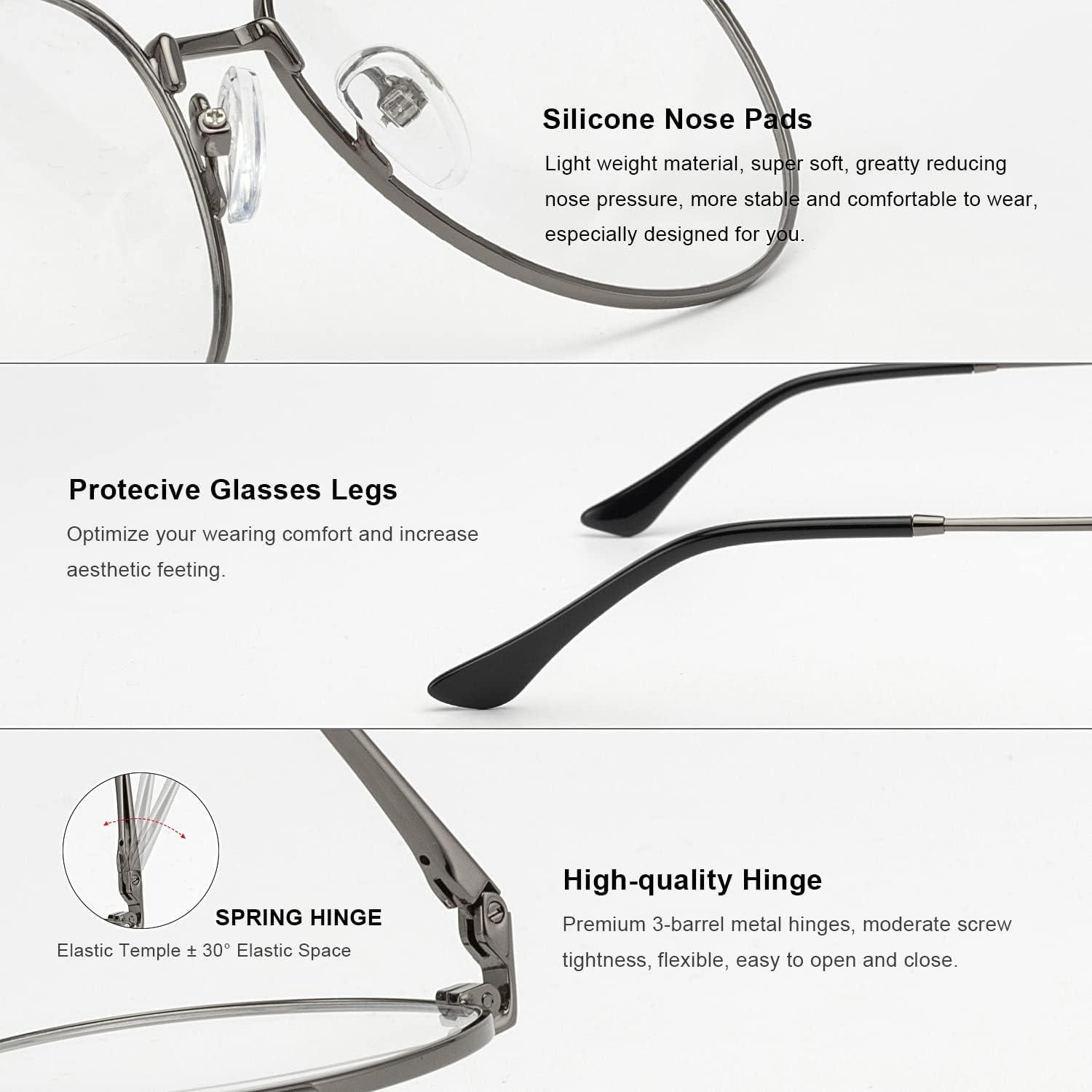 Gafas de lectura aviador RB6456 con luz azul y marco metal