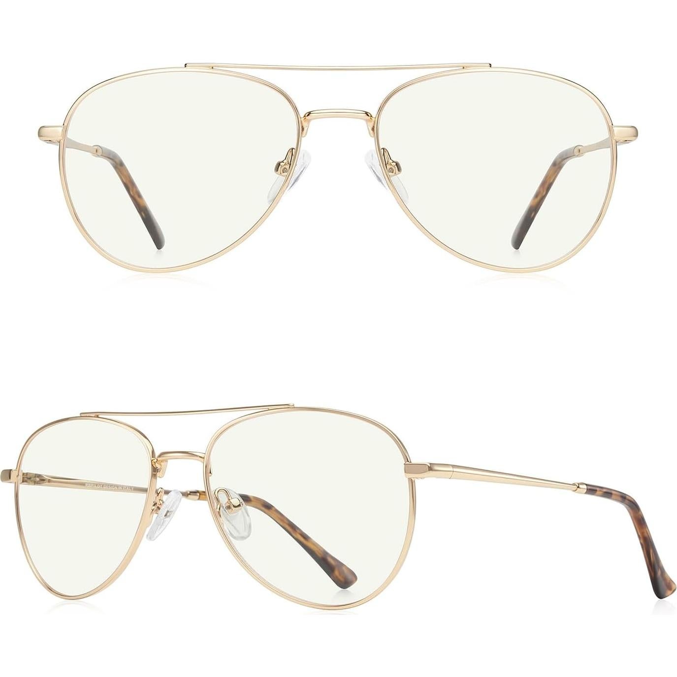 Gafas de lectura aviador RB6456 con luz azul y marco metal