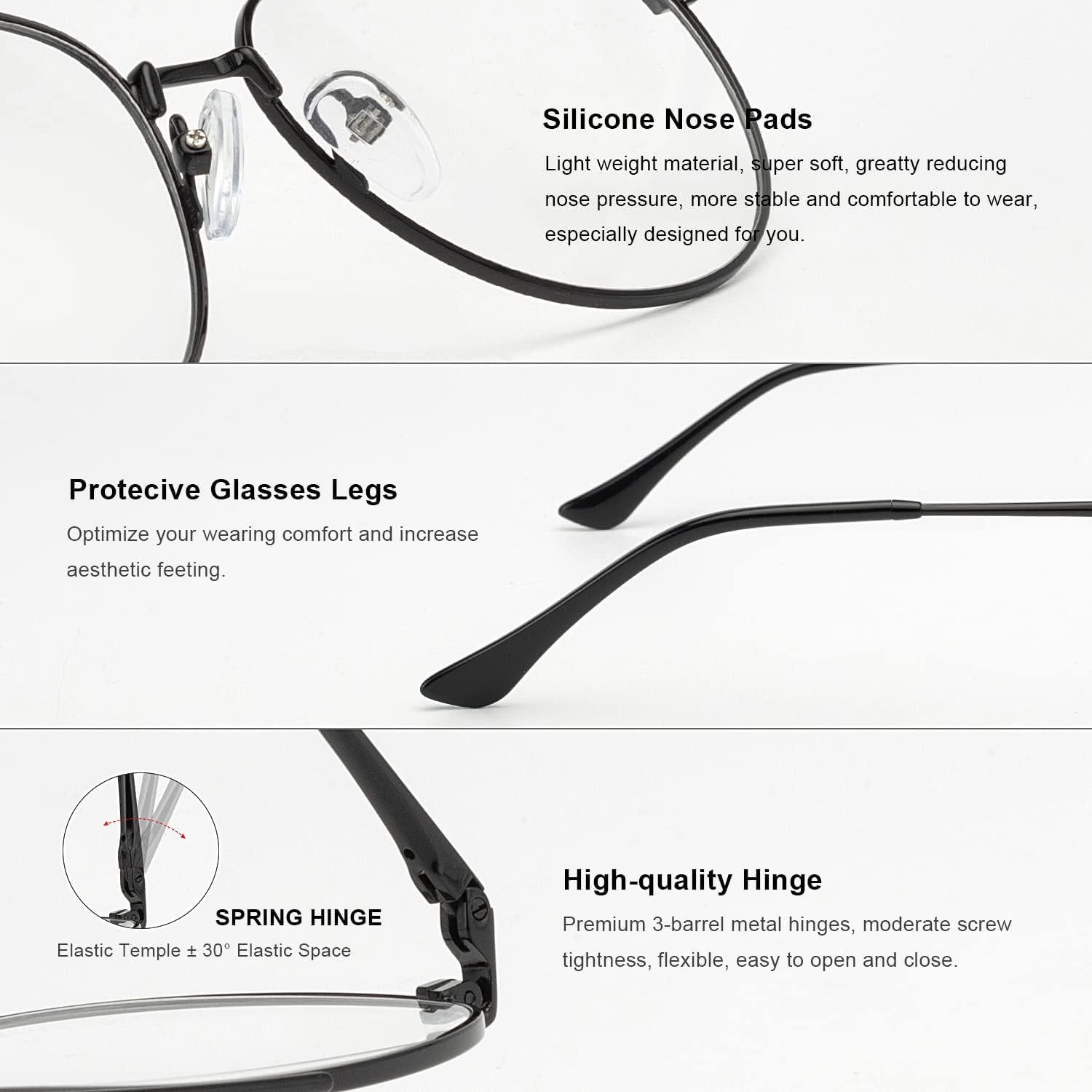 Gafas de lectura aviador RB6456 con luz azul y marco metal