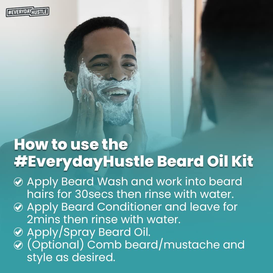 Kit de Cuidado de Barba EverydayHustle 3 en 1 - Champú, Acondicionador y Aceite