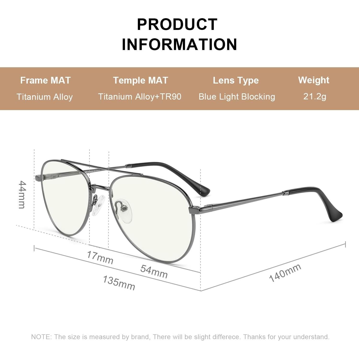 Gafas de lectura aviador RB6456 con filtro luz azul 54mm