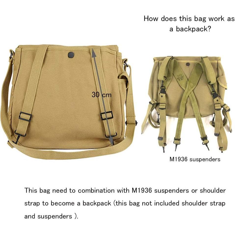 Bolsa Mensajera Militar SMONT M1936 Lona Vintage 30x30x10 cm