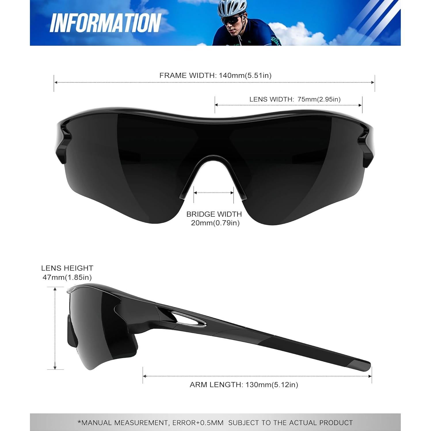 Gafas de sol polarizadas OUKEMAX para deportes y correr