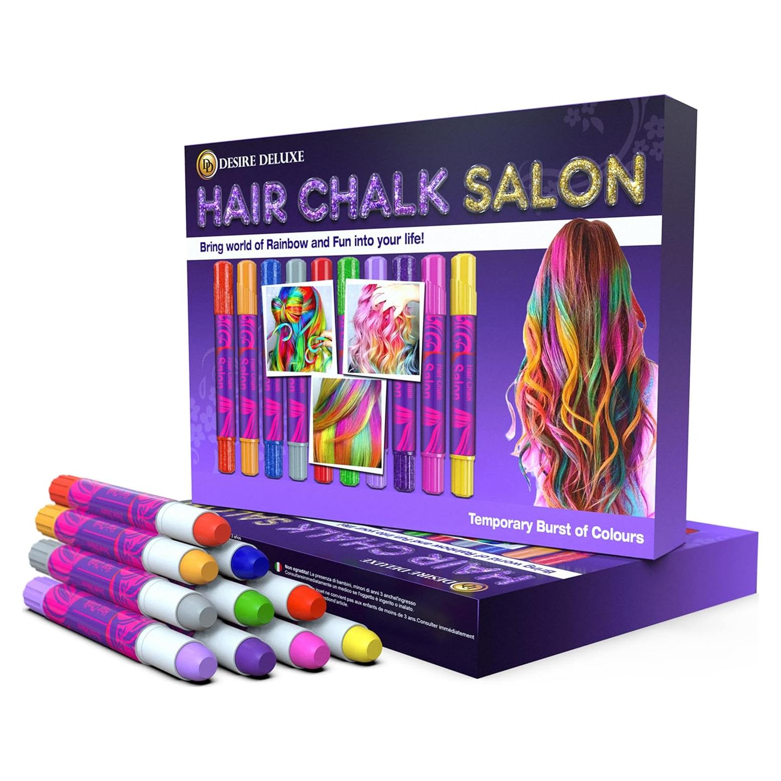 Tiza para el Cabello Desire Deluxe - Kit de 10 Lápices Temporales