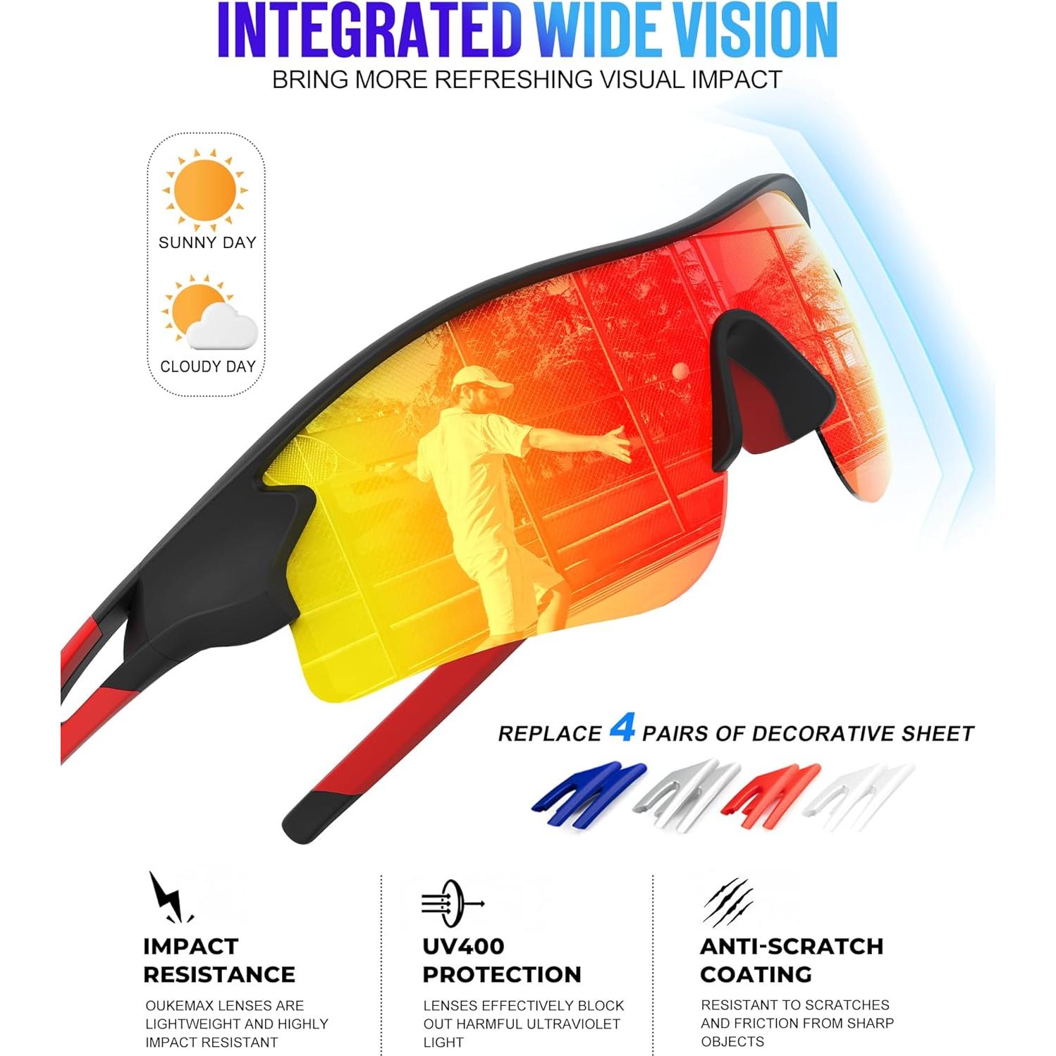 Gafas de sol OUKEMAX polarizadas para deportes y ciclismo