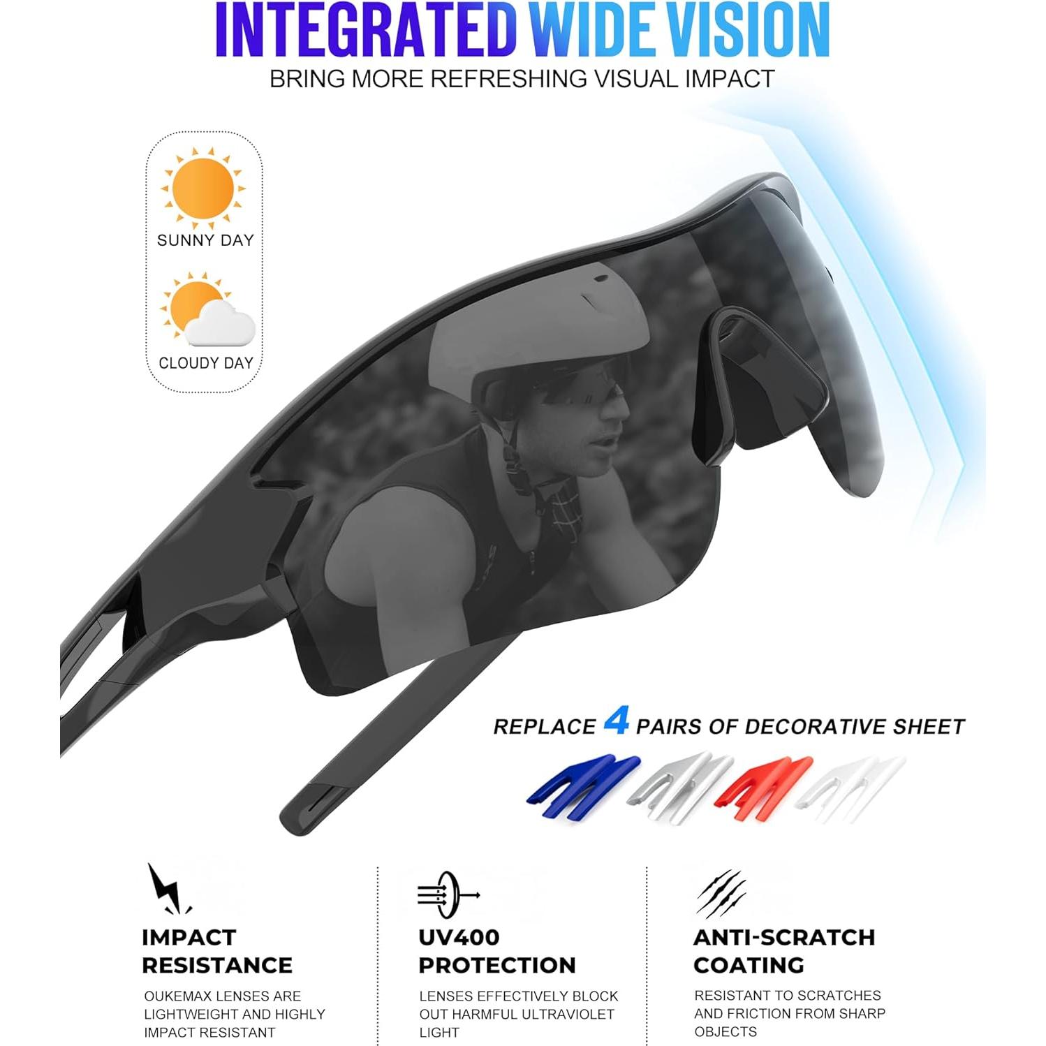 Gafas de sol polarizadas OUKEMAX para correr y ciclismo