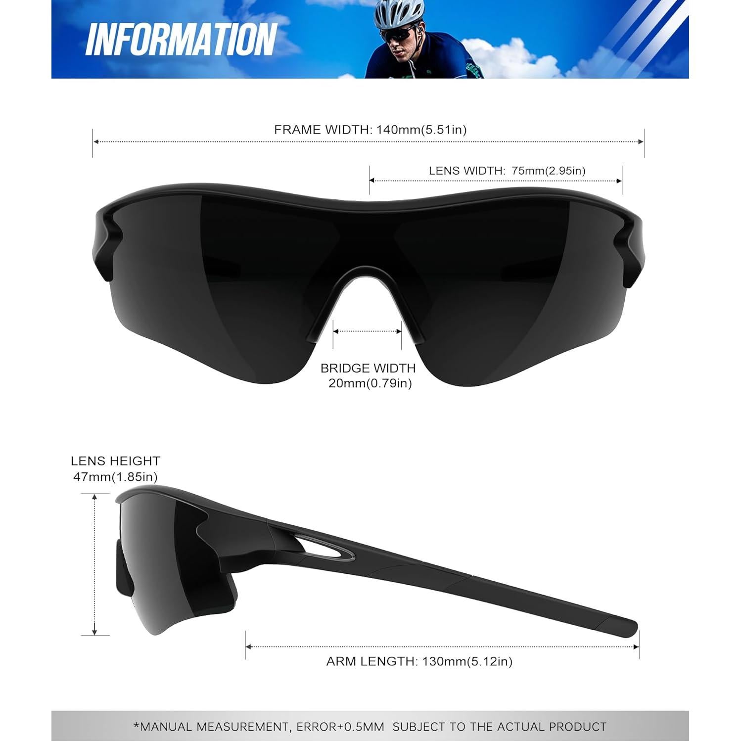 Gafas de sol polarizadas OUKEMAX para correr y ciclismo