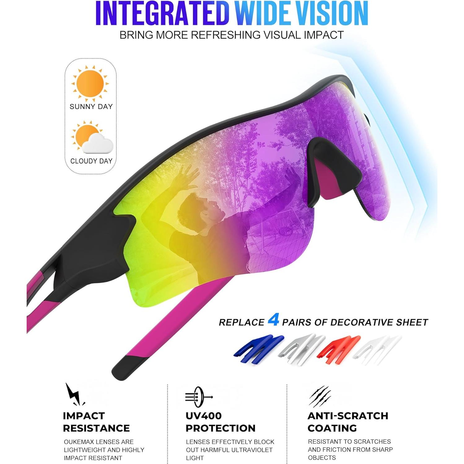 Gafas de sol OUKEMAX polarizadas para deportes y correr