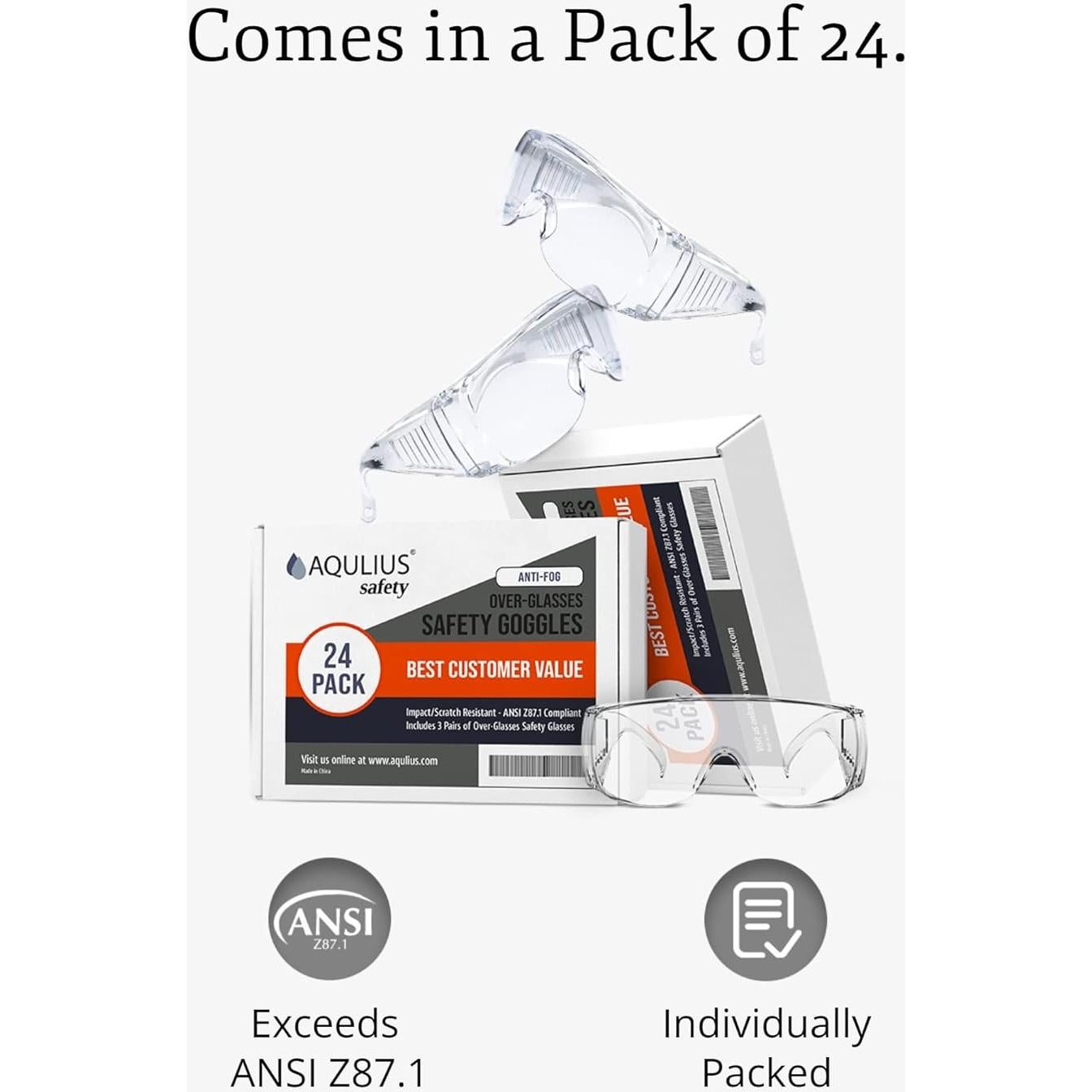 Gafas de Seguridad Aqulius OTG - Resistentes al Vaho y Arañazos