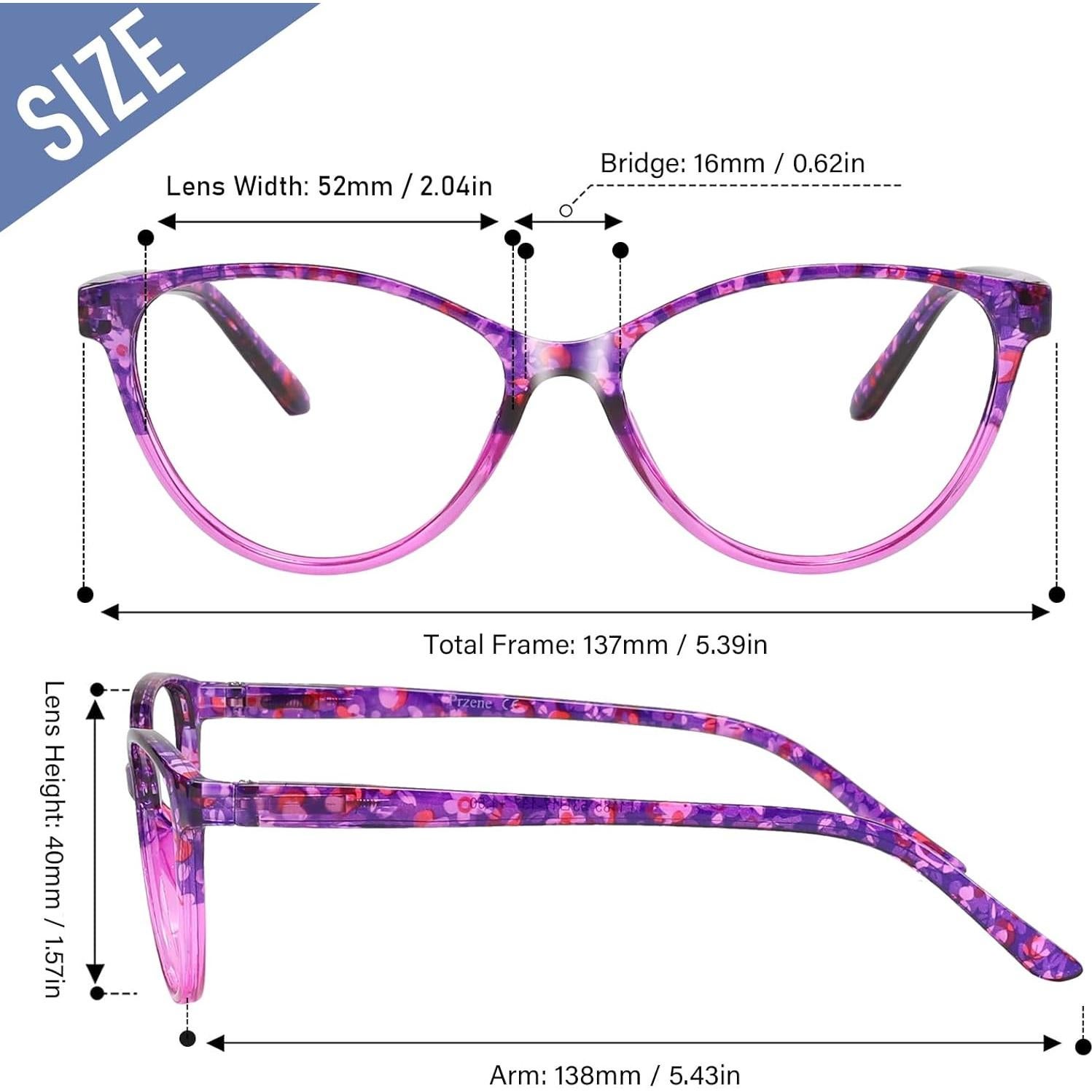 Gafas de Lectura Przene 4 Paquetes Anti Luz Azul 3.5x