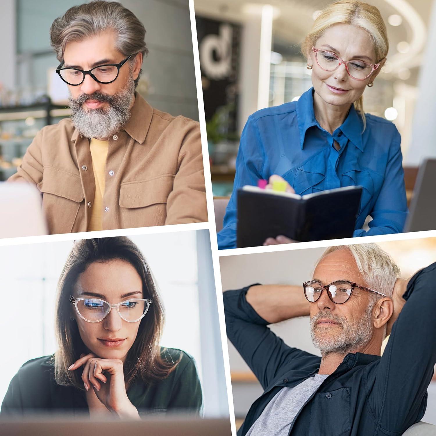 Gafas de Lectura Przene 4 Paquetes Anti Luz Azul 2.0x