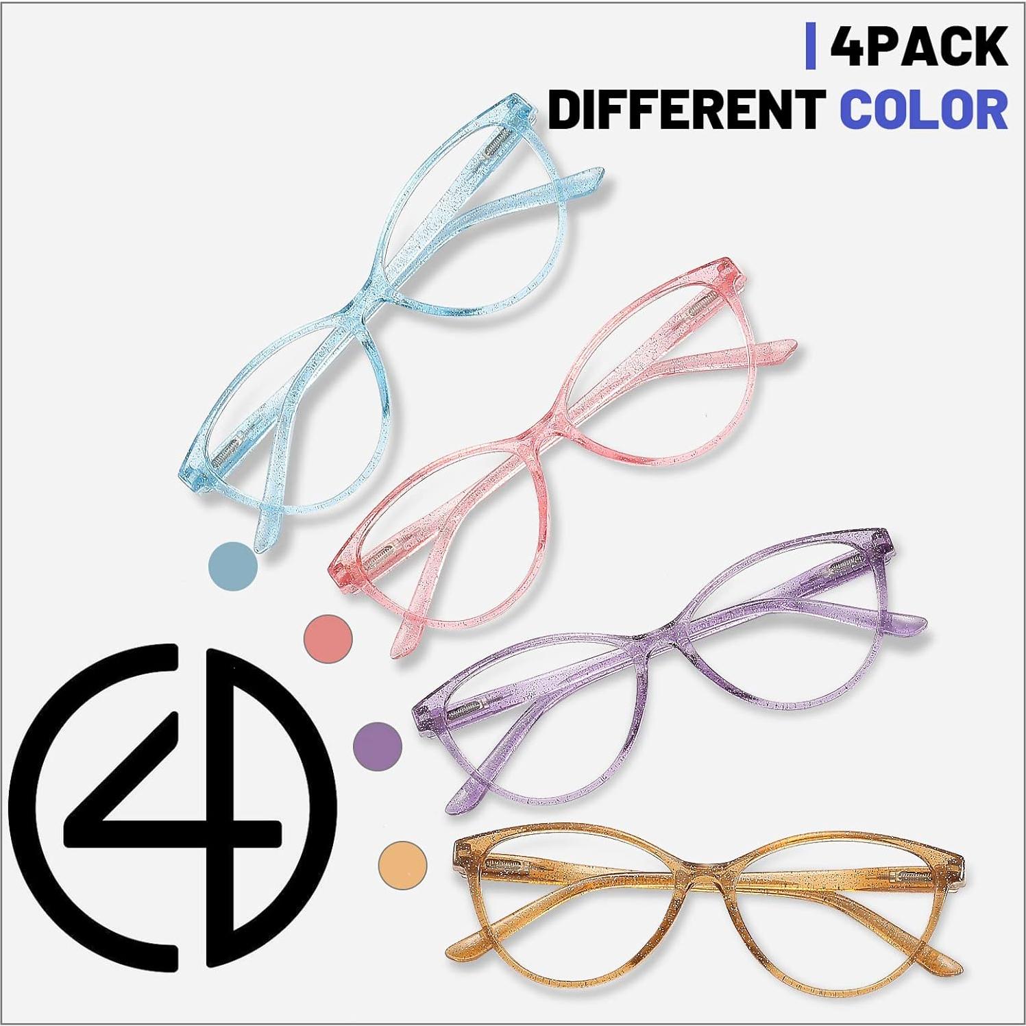 Gafas de Lectura Przene 4 Paquetes Anti Luz Azul Unisex