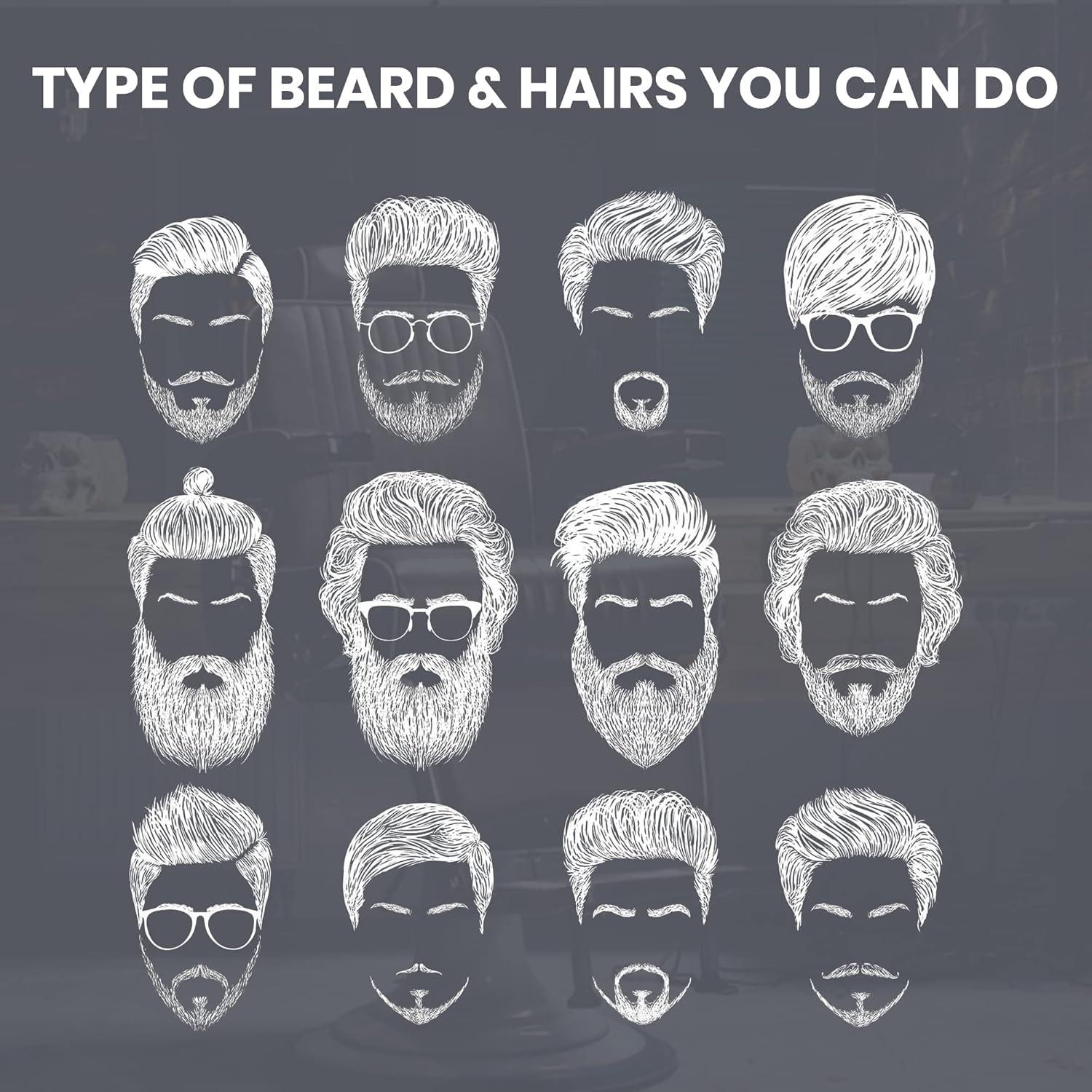 Tijeras para Barba WAJEES Kit 3 en 1 con Peines