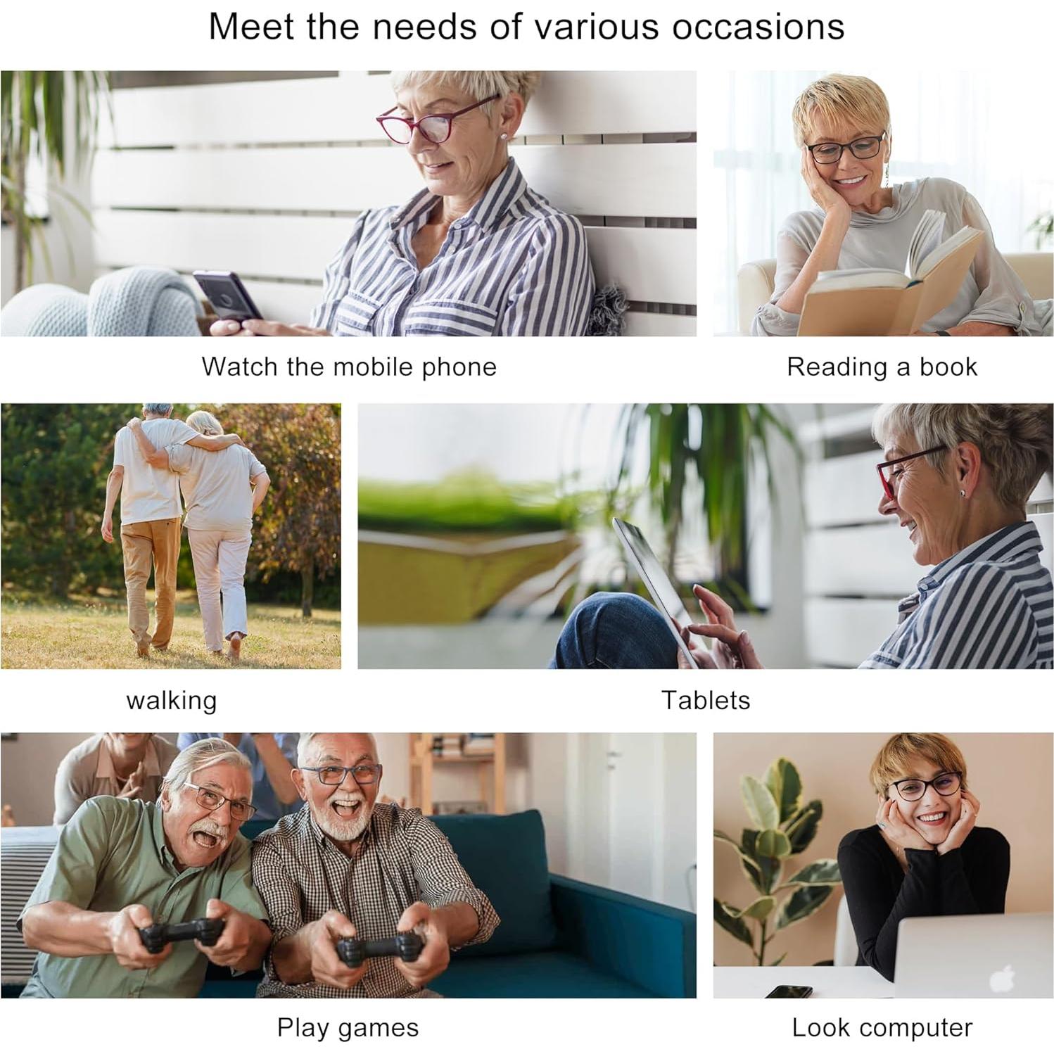 Gafas de Lectura Przene 4 Paquetes Anti Luz Azul 3.0x