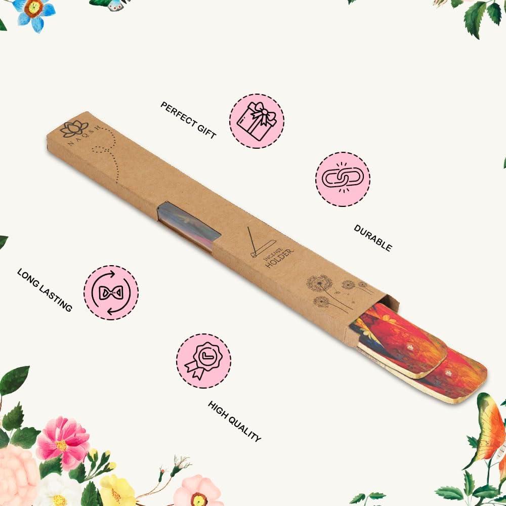 Soporte de Incienso de Madera NAQSH - Paquete de 2 - 27.69 cm