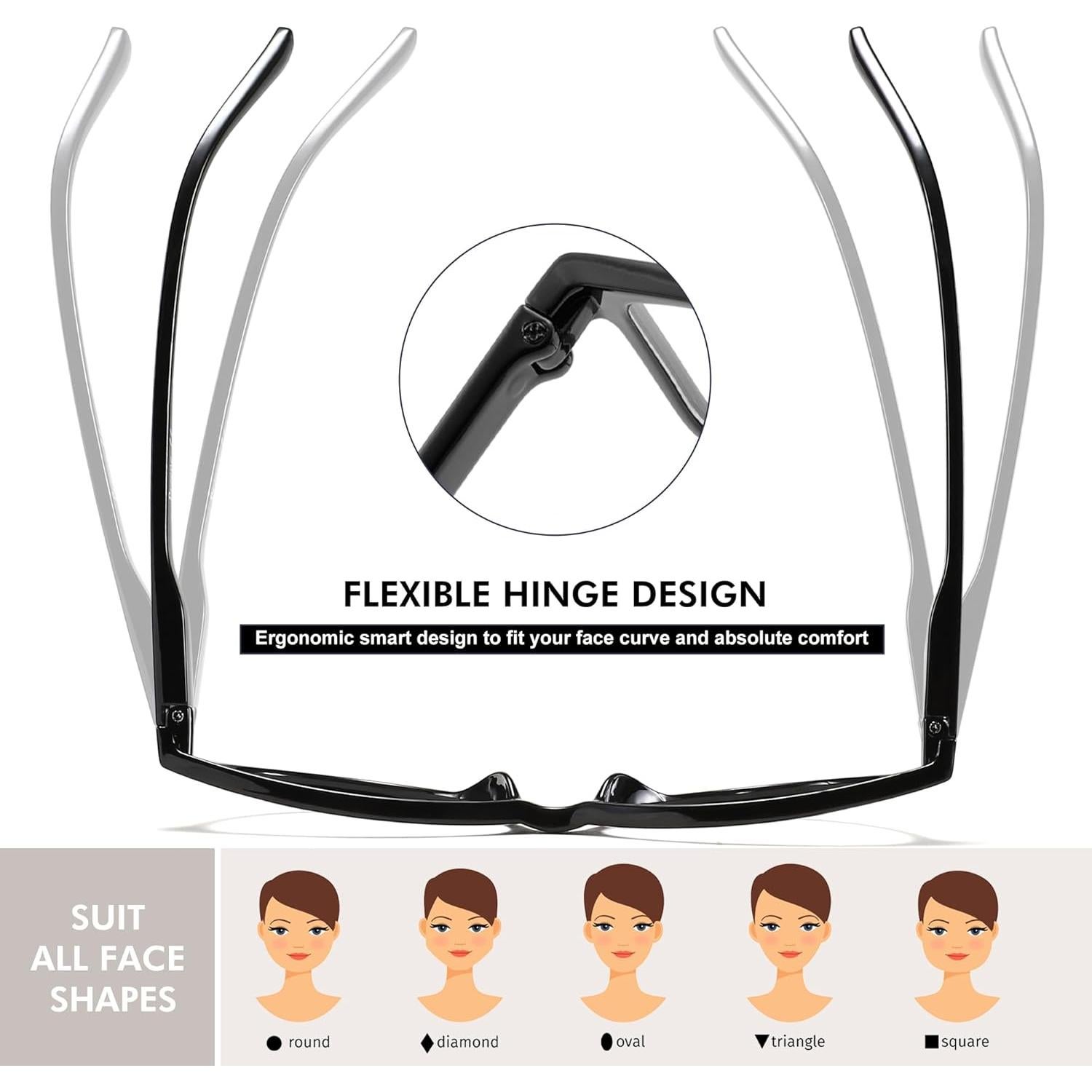 Gafas de Lectura Przene 4 Pack Anti Luz Azul 4.0x