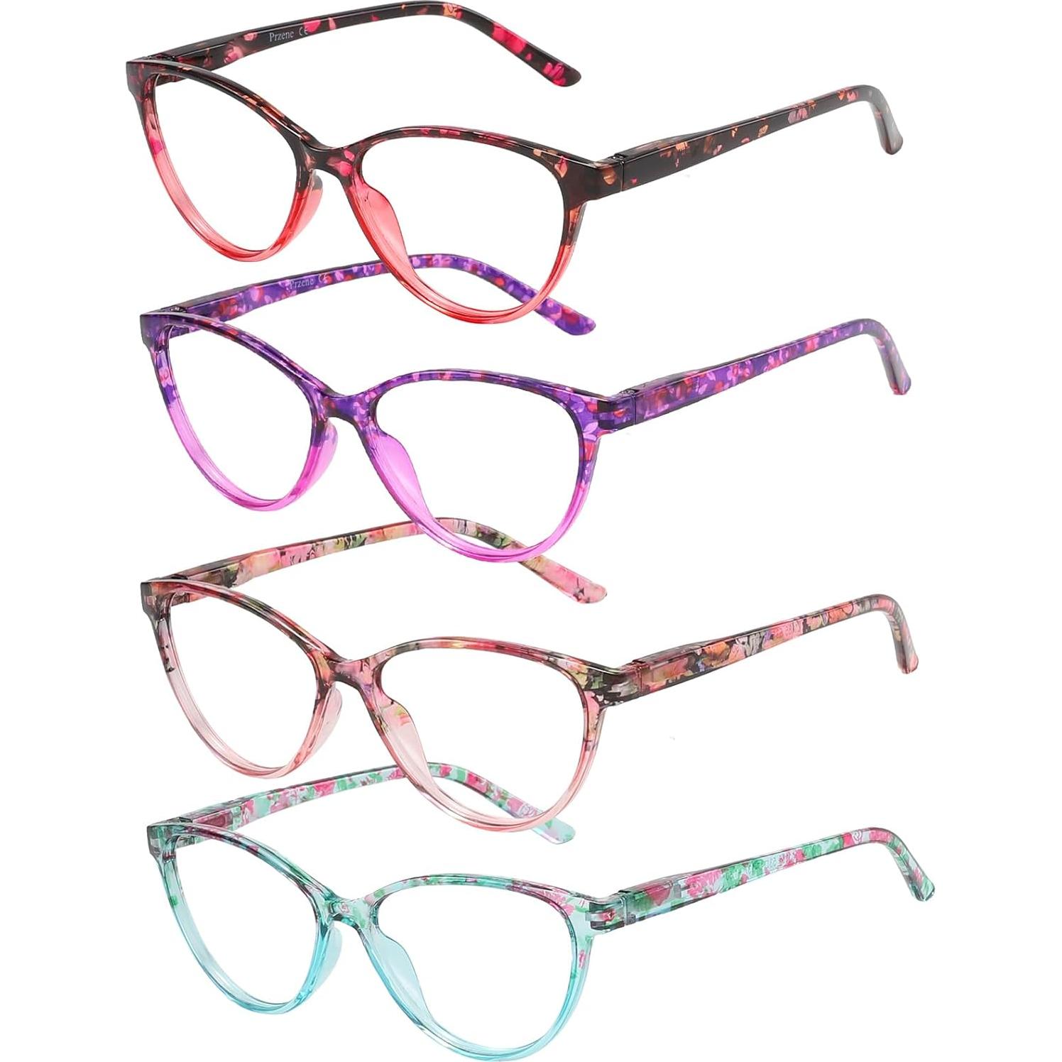 Gafas de Lectura Przene 4 Paquetes Anti Luz Azul 2.25x