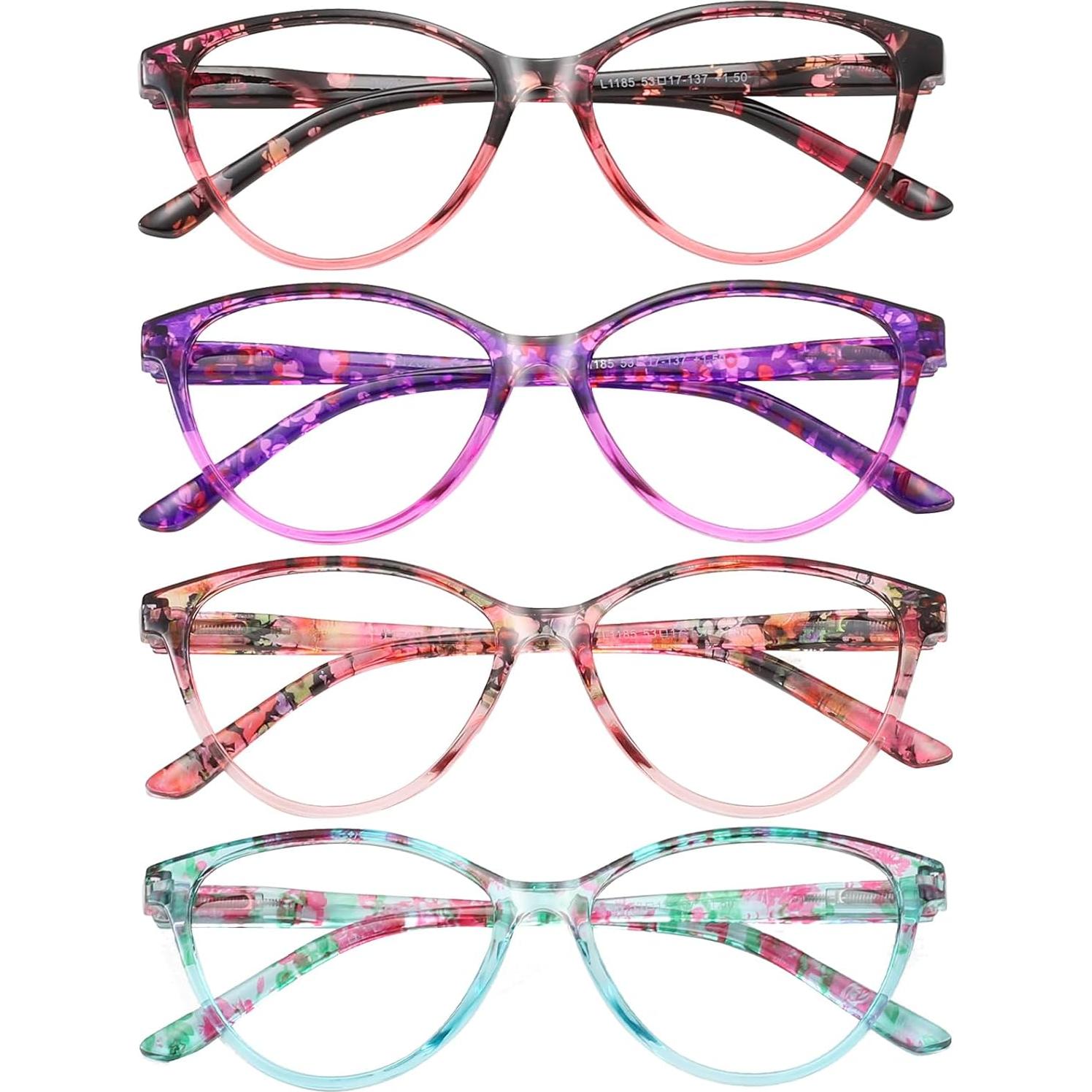 Gafas de Lectura Przene 4 Paquetes Anti Luz Azul 3.0x