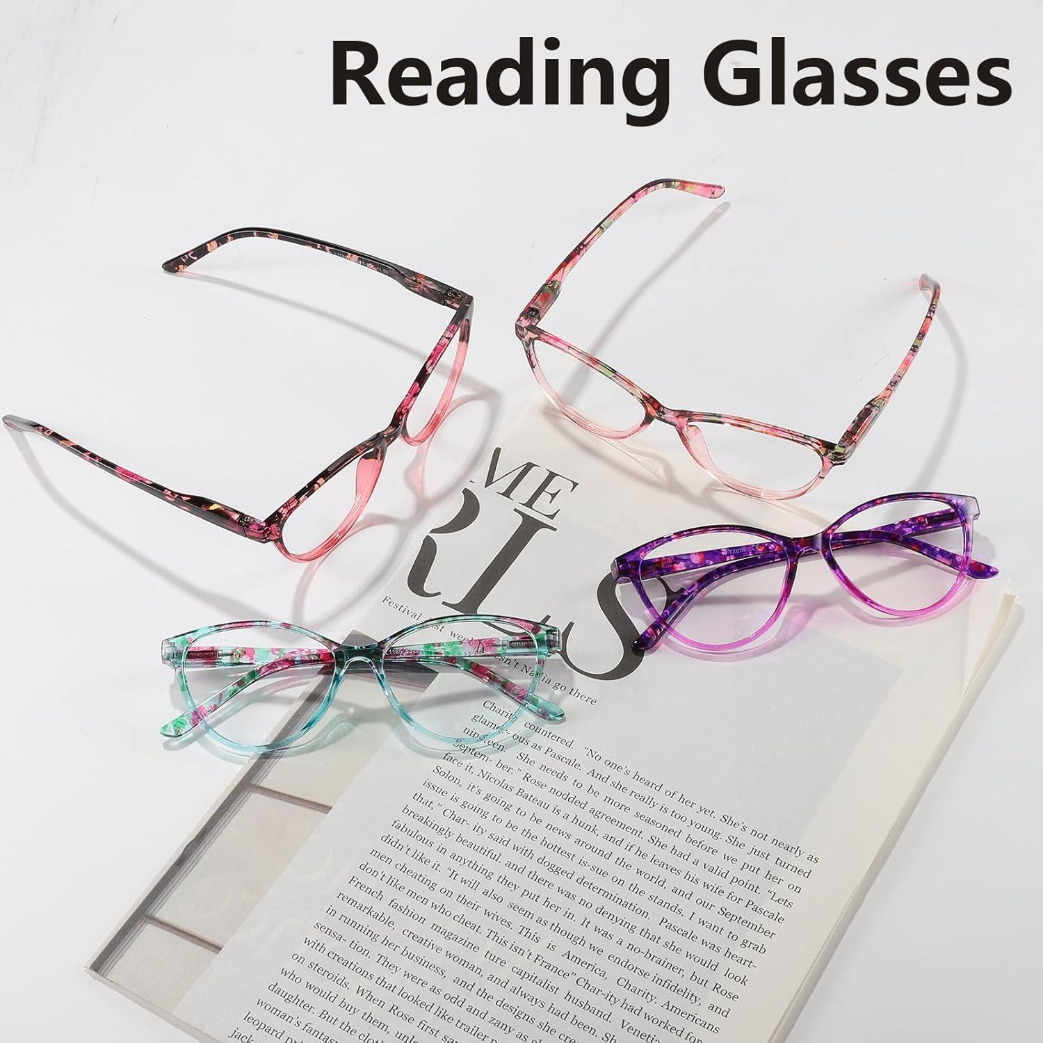 Gafas de Lectura Przene 4 Paquetes Anti Luz Azul 3.0x