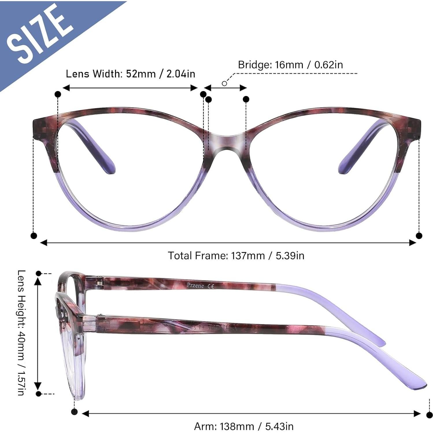 Gafas de Lectura Przene 4 Paquetes Anti Luz Azul Unisex