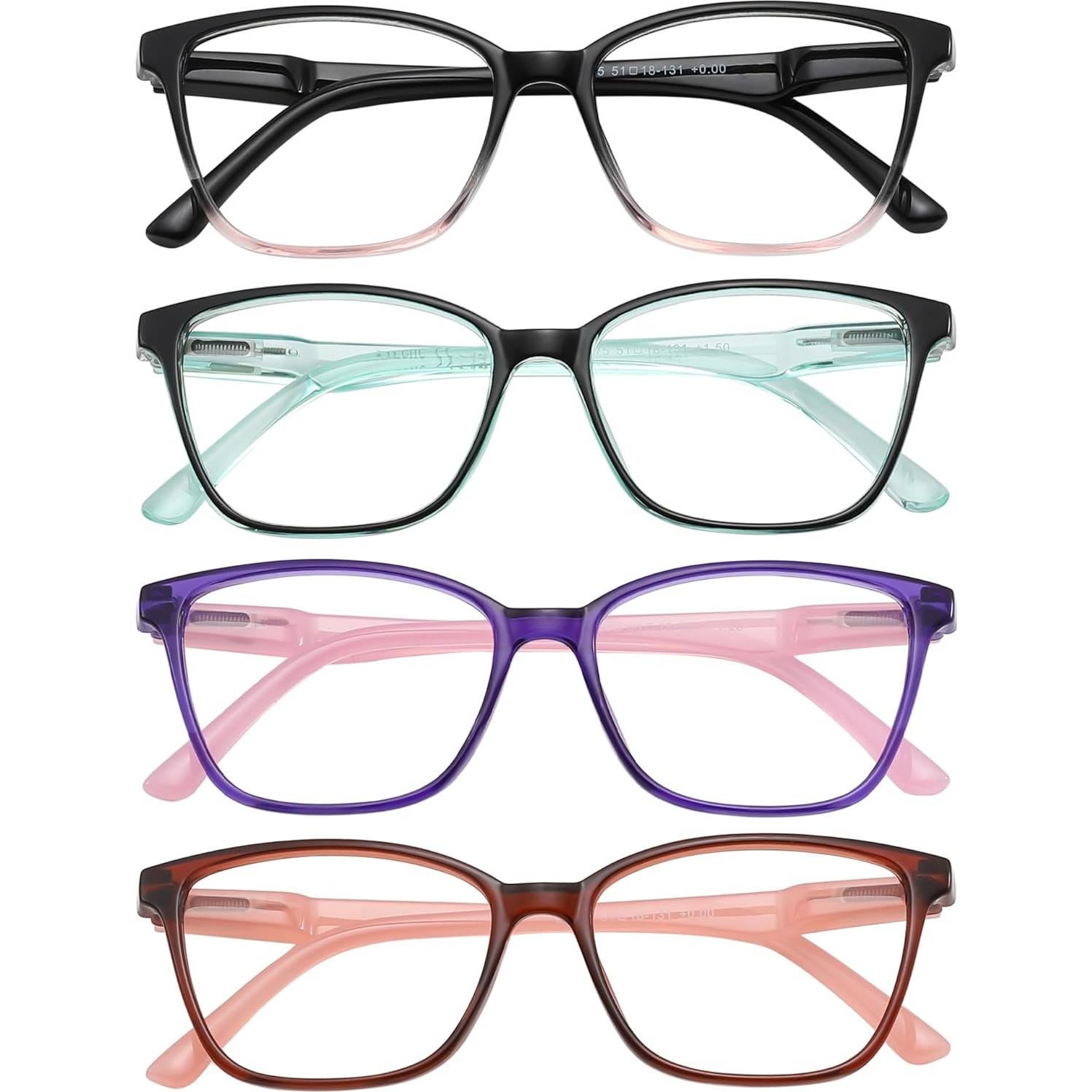 Gafas de Lectura Przene 4 Paquetes Anti Luz Azul 2.25x