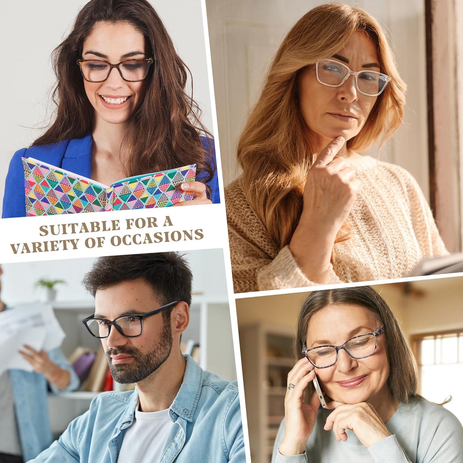 Gafas de Lectura Przene 4 Paquetes Anti Luz Azul 0.75x