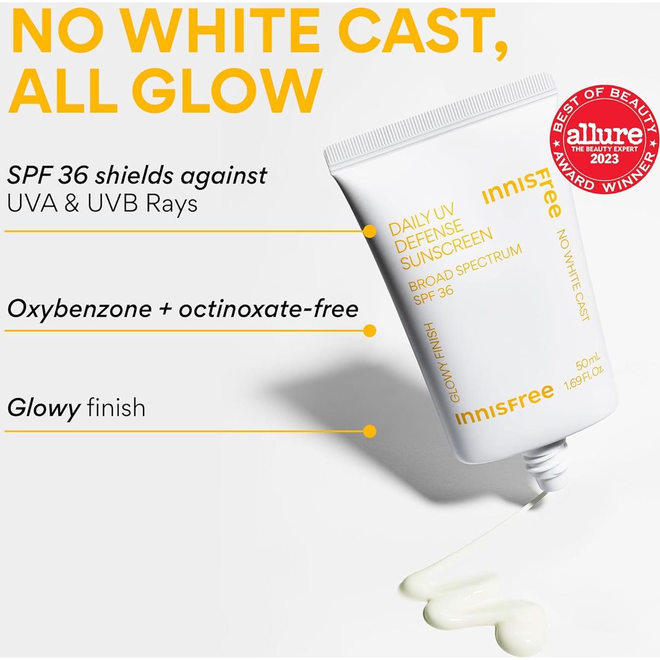 Protector Solar Innisfree UV Defense SPF 36 50 ml Invisible