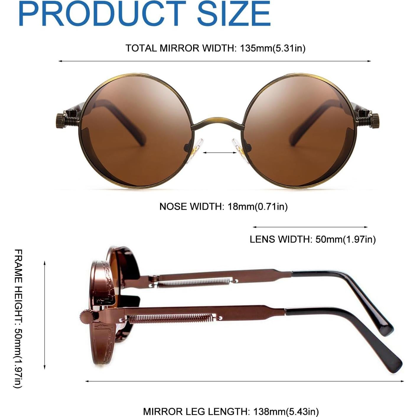 Gafas de sol Glclrs Crowley steampunk polarizadas UV