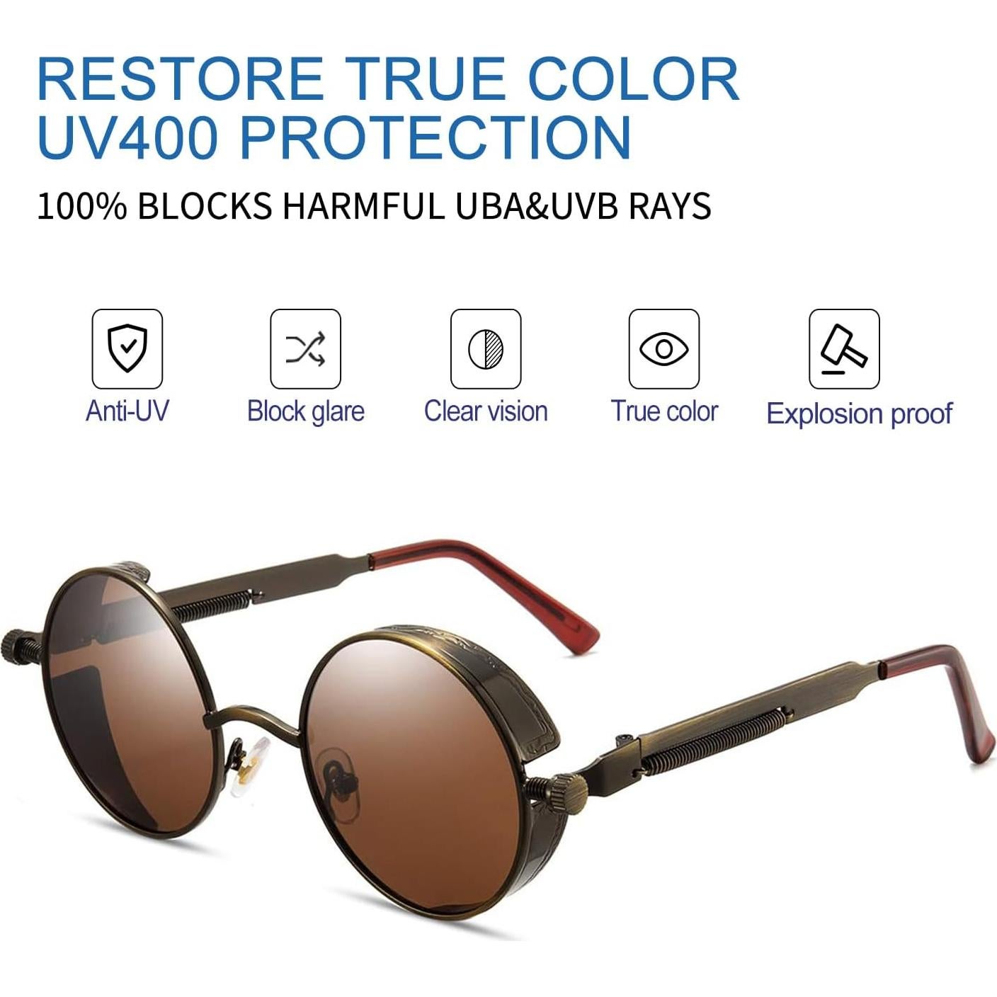 Gafas de sol Glclrs Crowley steampunk polarizadas UV