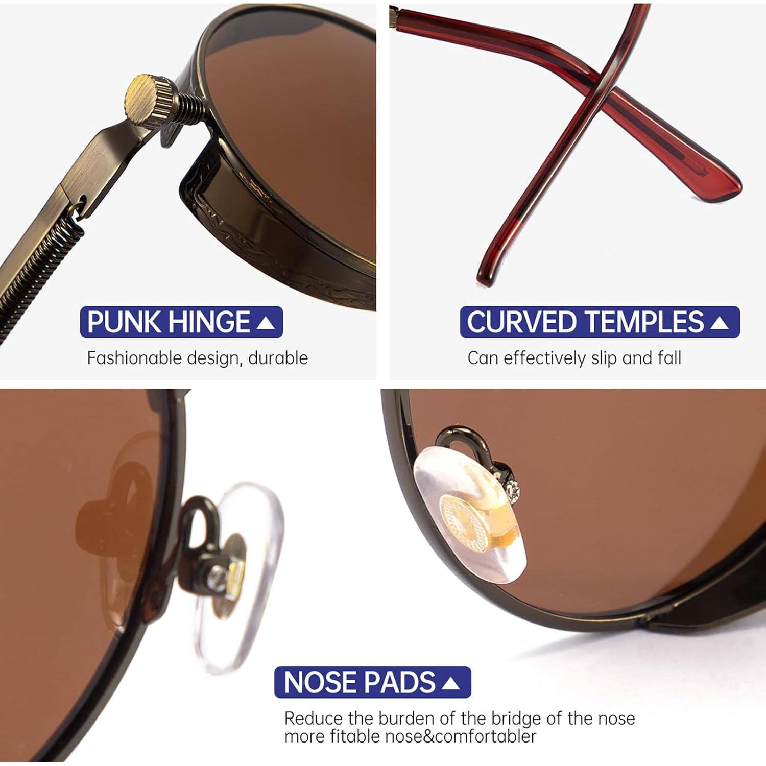 Gafas de sol Glclrs Crowley steampunk polarizadas UV