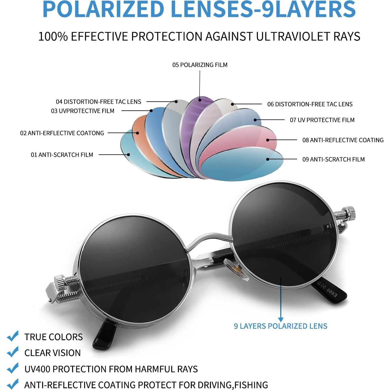 Gafas de sol Glclrs Steampunk polarizadas UV, modelo 889