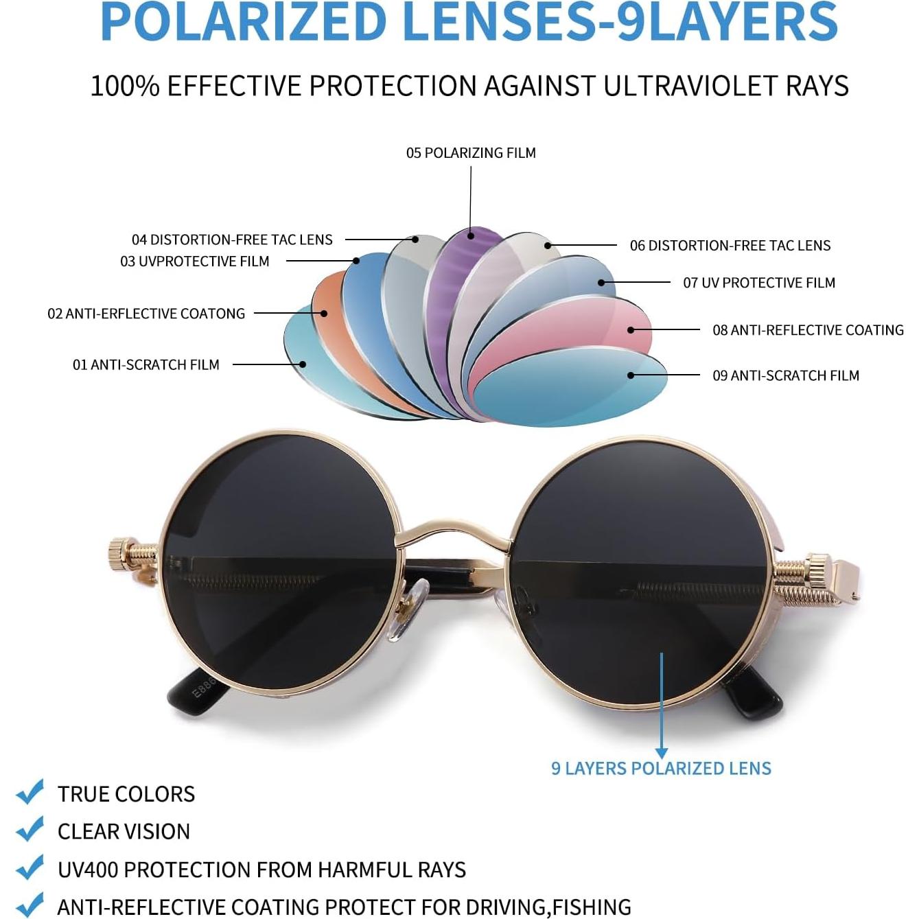 Gafas de sol Steampunk Glclrs modelo 889 polarizadas UV