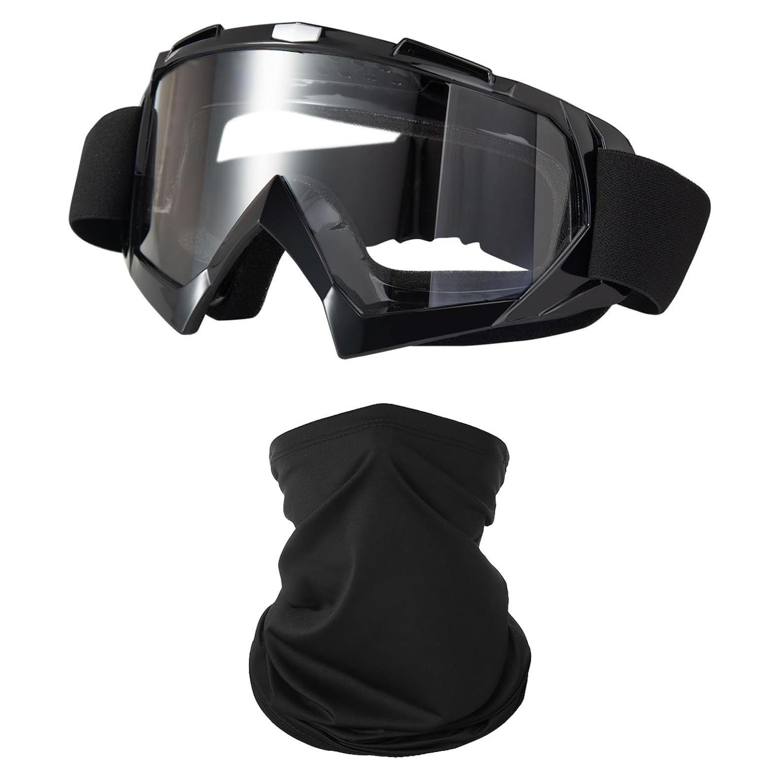 Gafas de Motocicleta LJDJ con Balaclava UV y Cubierta Facial
