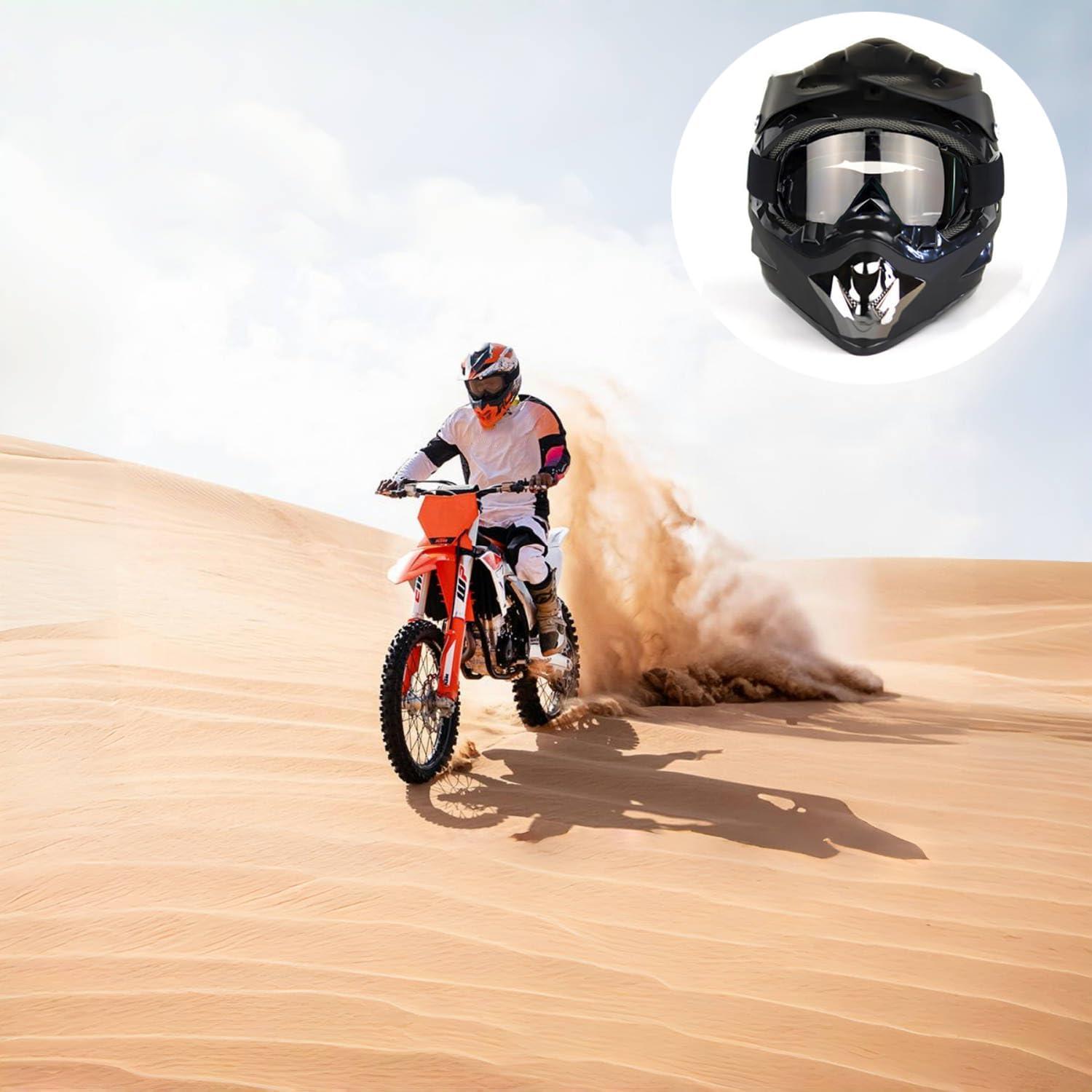 Gafas de Motocicleta LJDJ con Balaclava UV y Cubierta Facial