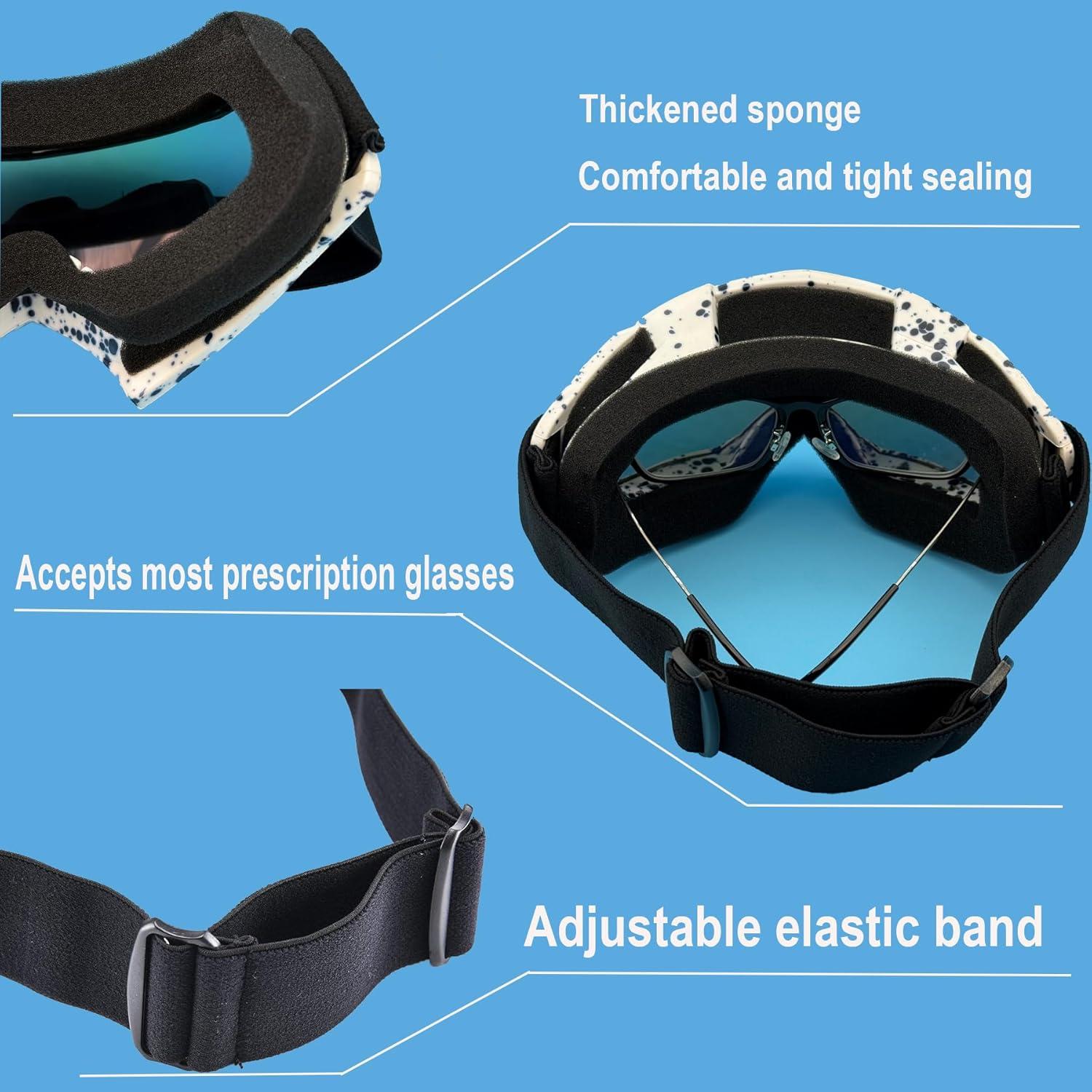 Gafas de Motocicleta LJDJ con Balaclava UV y Lente Clara