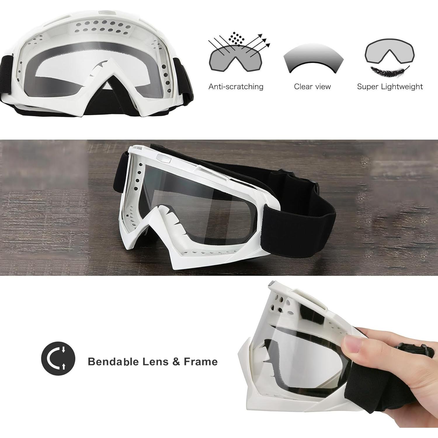 Gafas de Motocicleta LJDJ con Balaclava UV y Protección