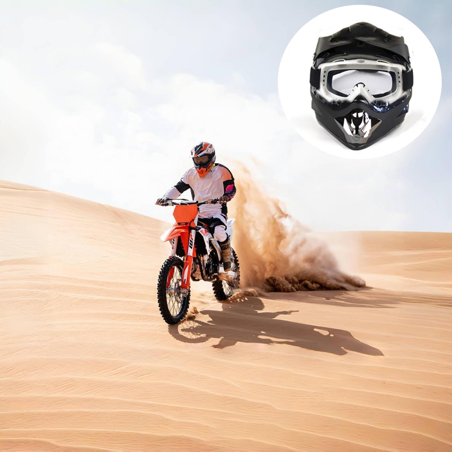 Gafas de Motocicleta LJDJ con Balaclava UV y Protección