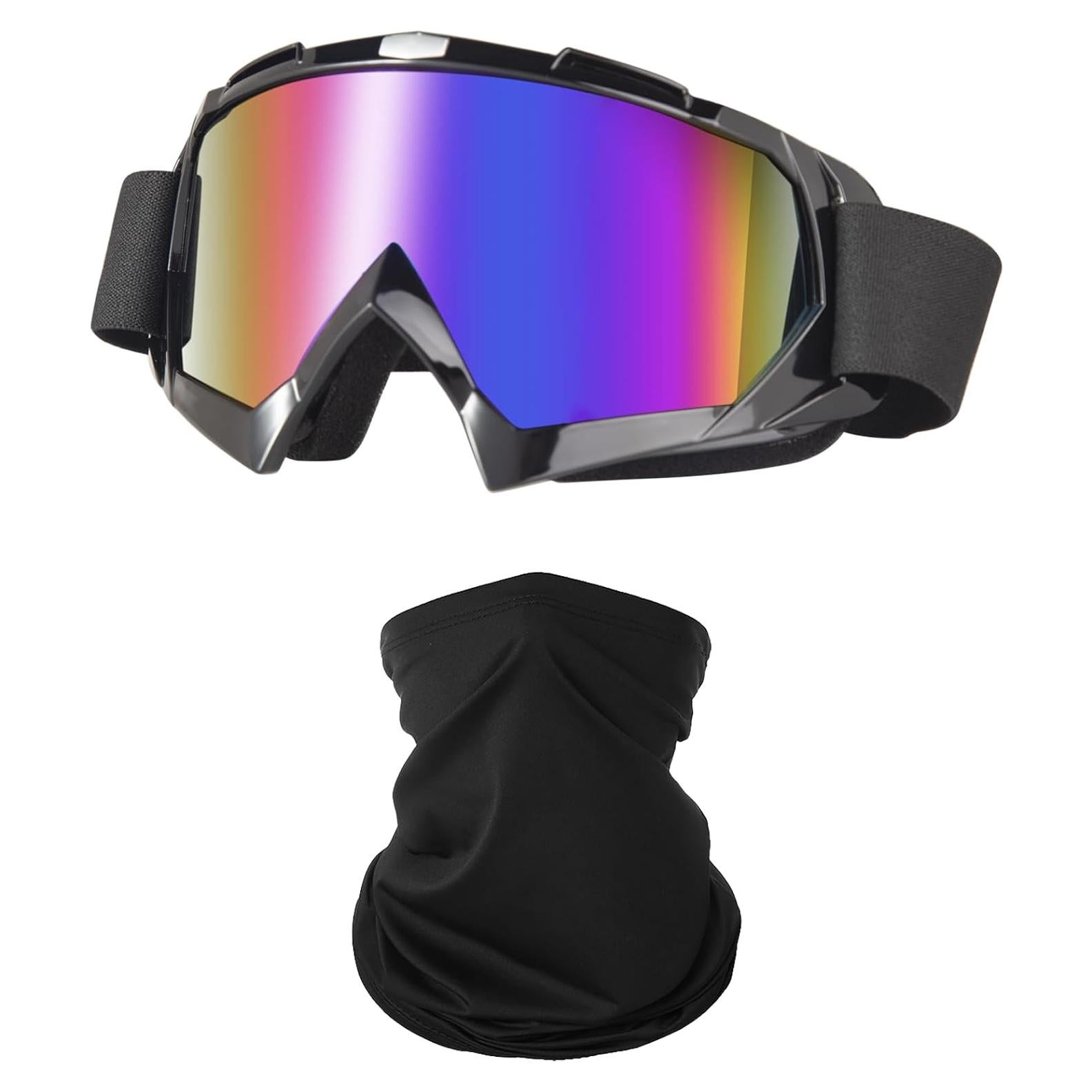 Gafas de Motocicleta LJDJ con Balaclava UV y Cubierta Facial