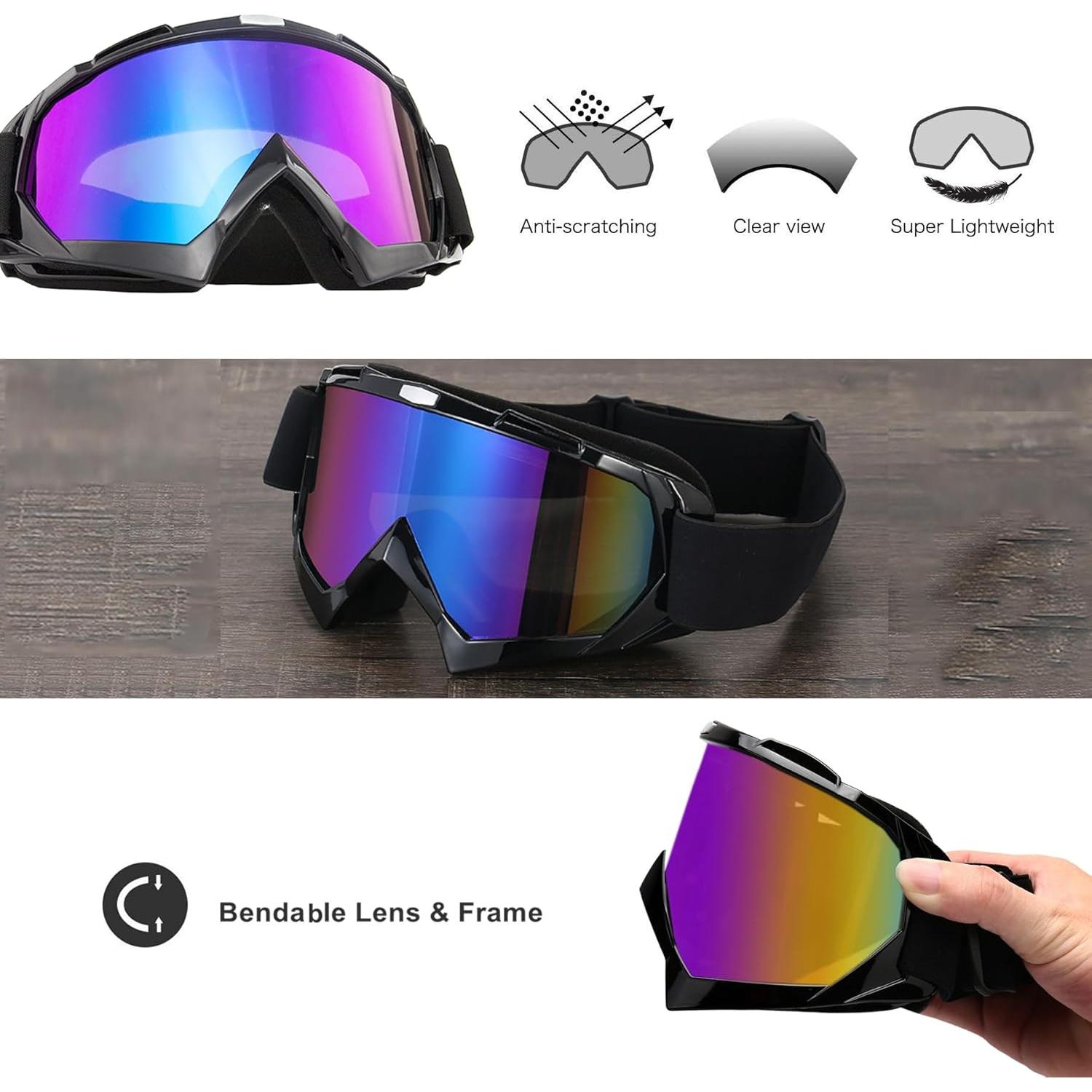 Gafas de Motocicleta LJDJ con Balaclava UV y Cubierta Facial