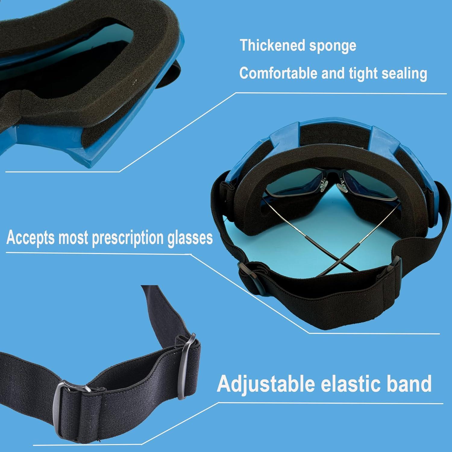 Gafas de Motocicleta LJDJ con Balaclava UV Azul