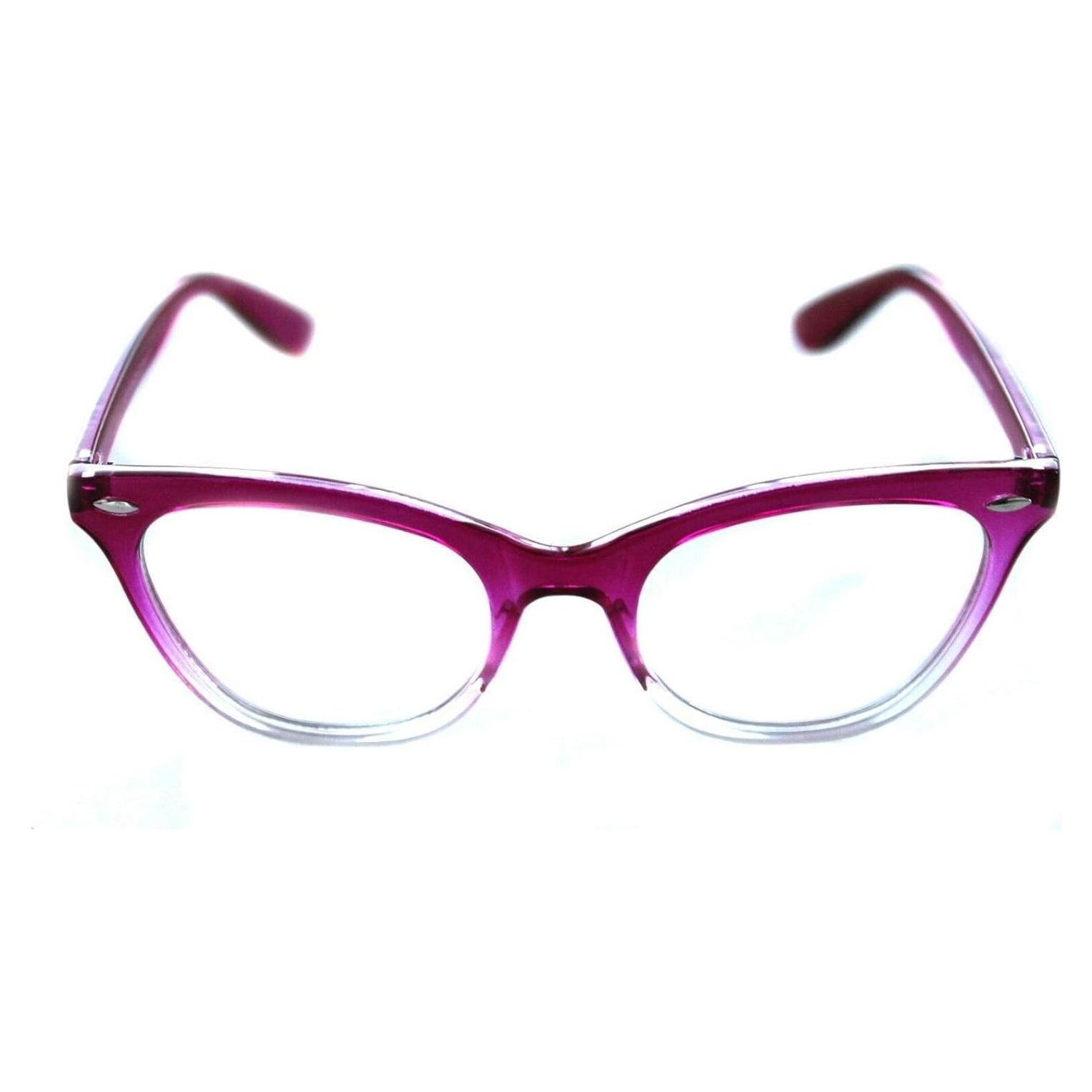 Gafas Ojo de Gato Rosa Fluorescente Lentes Transparentes