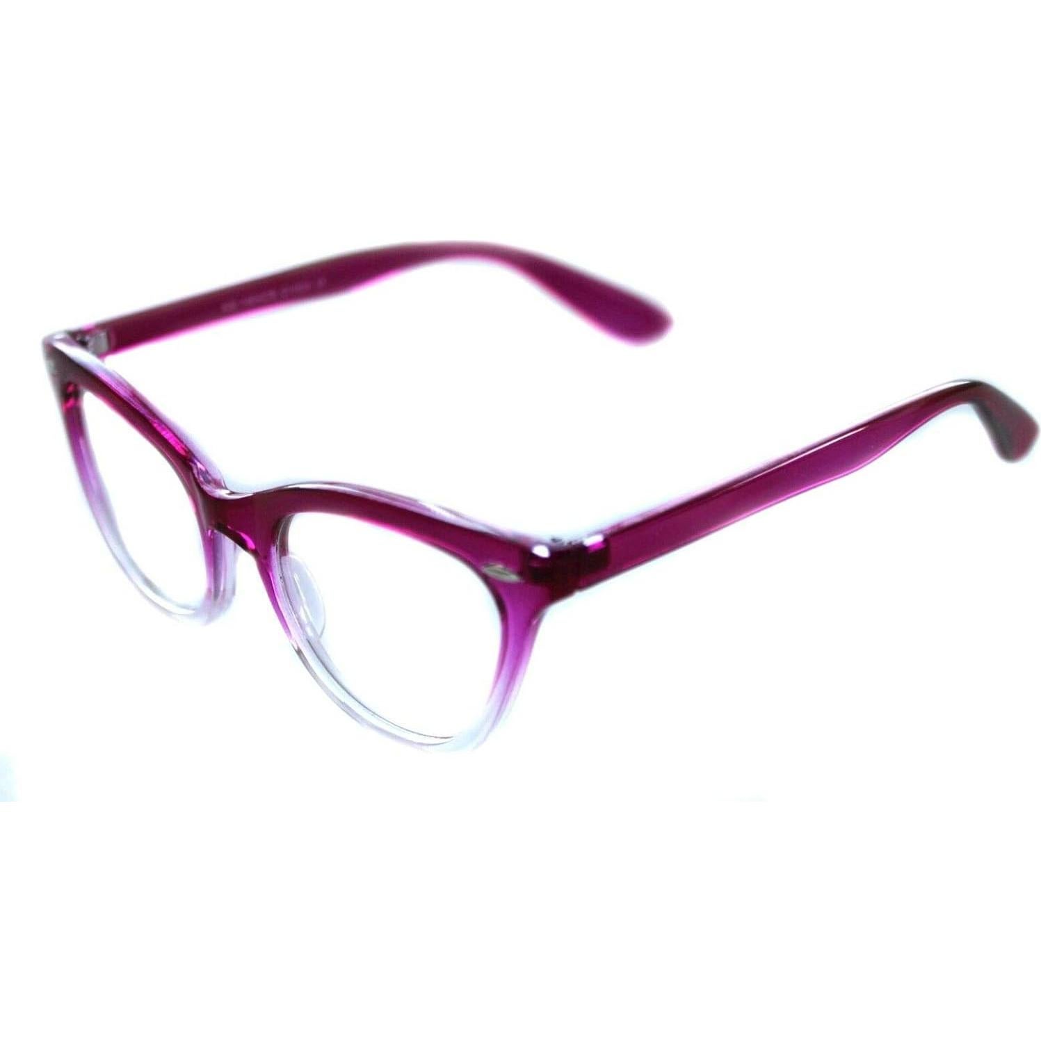 Gafas Ojo de Gato Rosa Fluorescente Lentes Transparentes