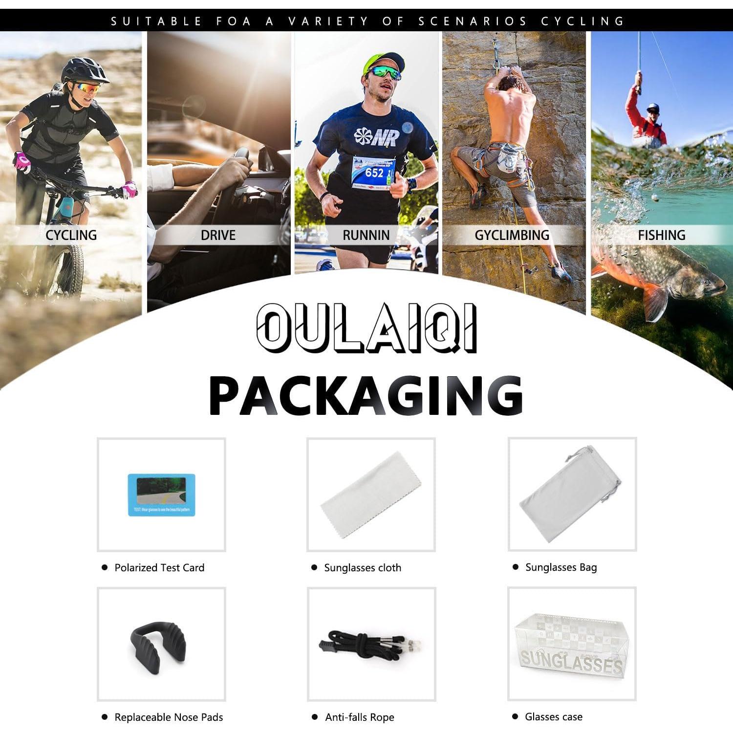 Gafas de sol OULAIQI para ciclismo y deportes con 3 lentes