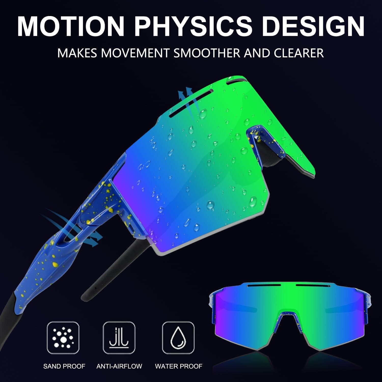 Gafas de Ciclismo OULAIQI Xq-550 Verde con Lentes Intercambiables