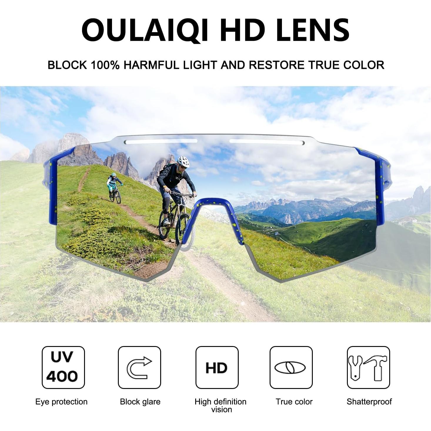Gafas de Ciclismo OULAIQI Xq-550 Verde con Lentes Intercambiables