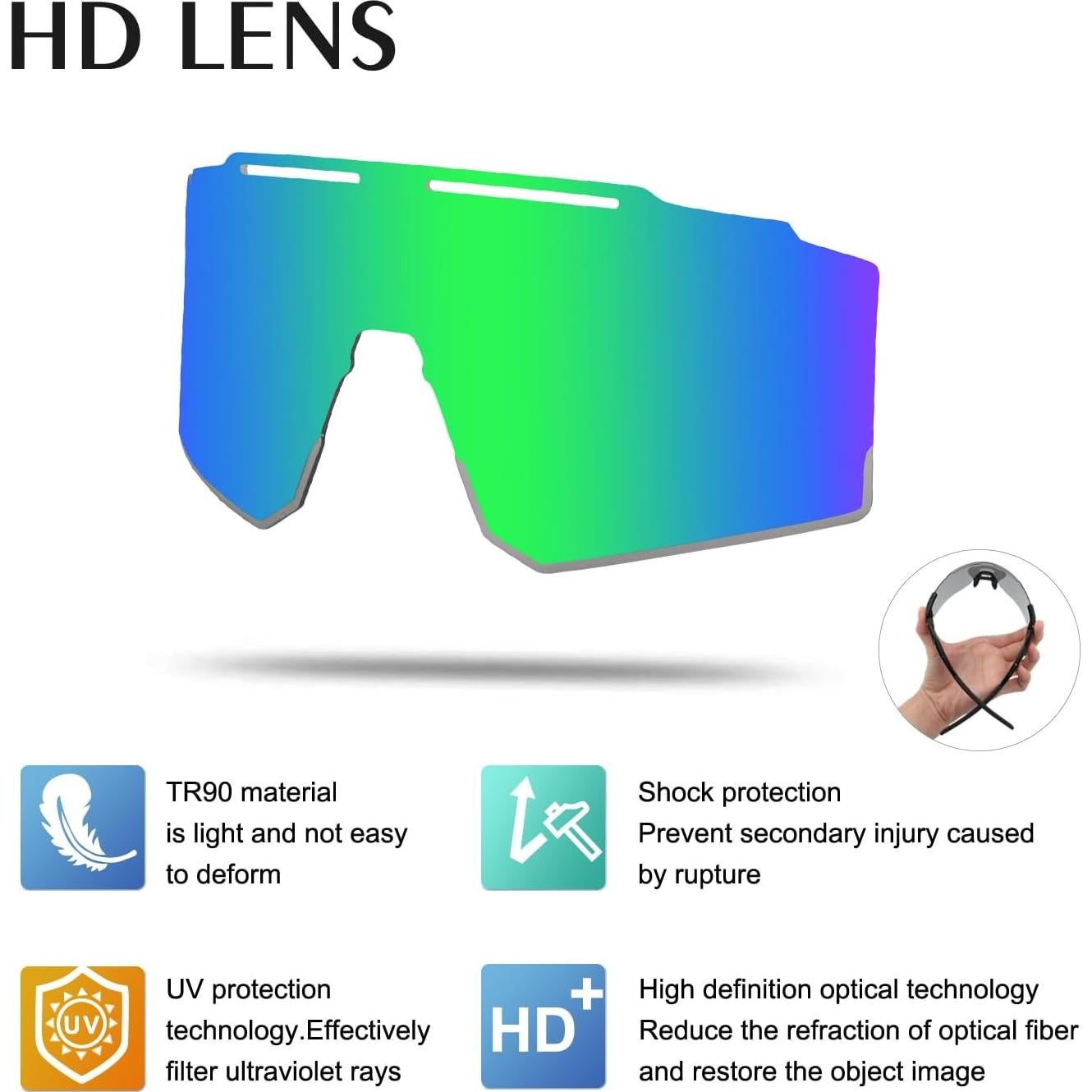 Gafas de Ciclismo OULAIQI Xq-550 Verde con Lentes Intercambiables