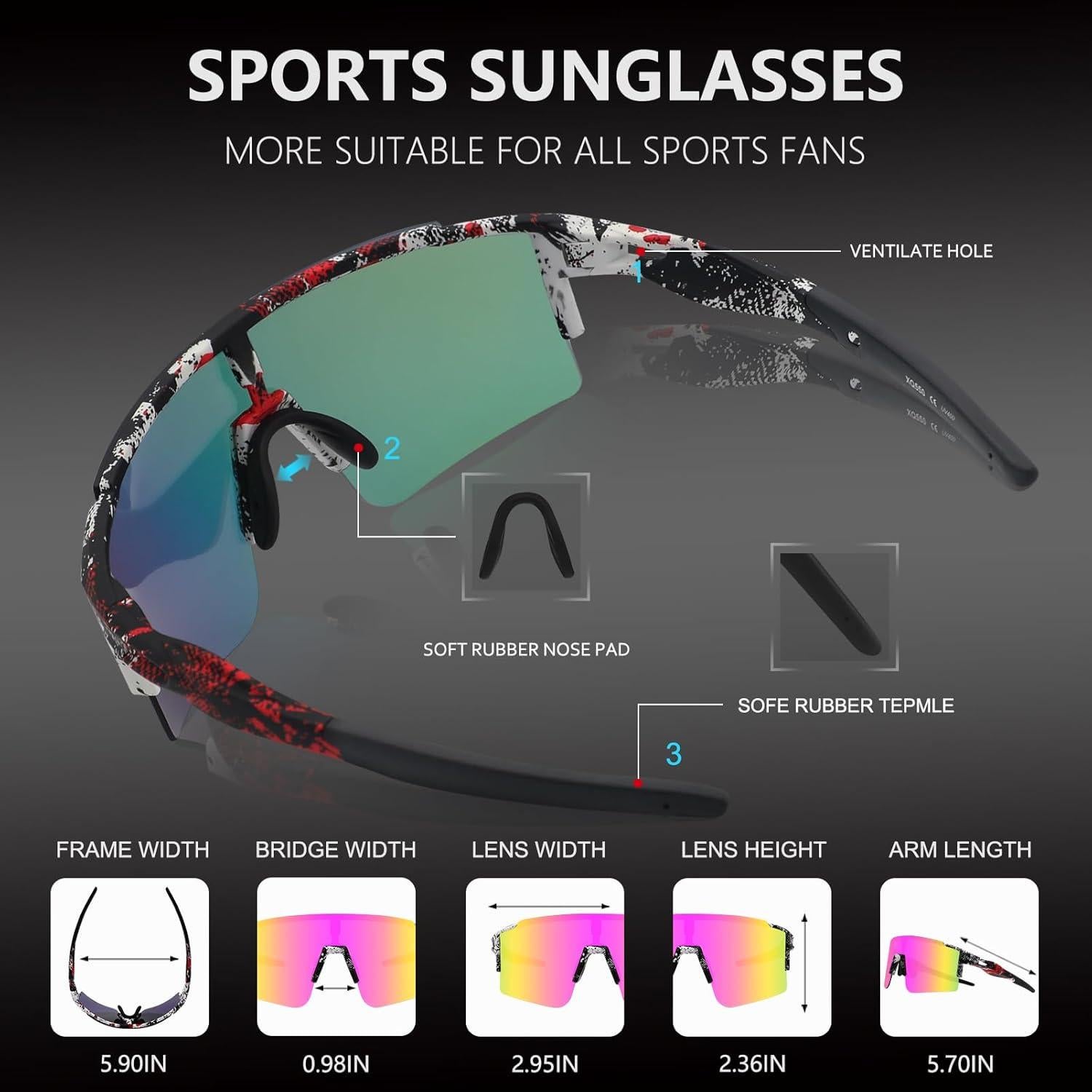 Gafas de sol OULAIQI para ciclismo con lentes intercambiables