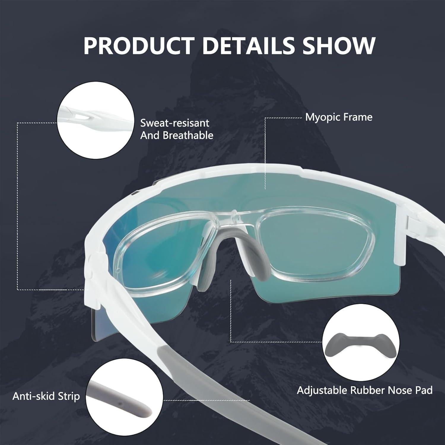 Gafas de sol OULAIQI Olq-616 con 3 lentes intercambiables