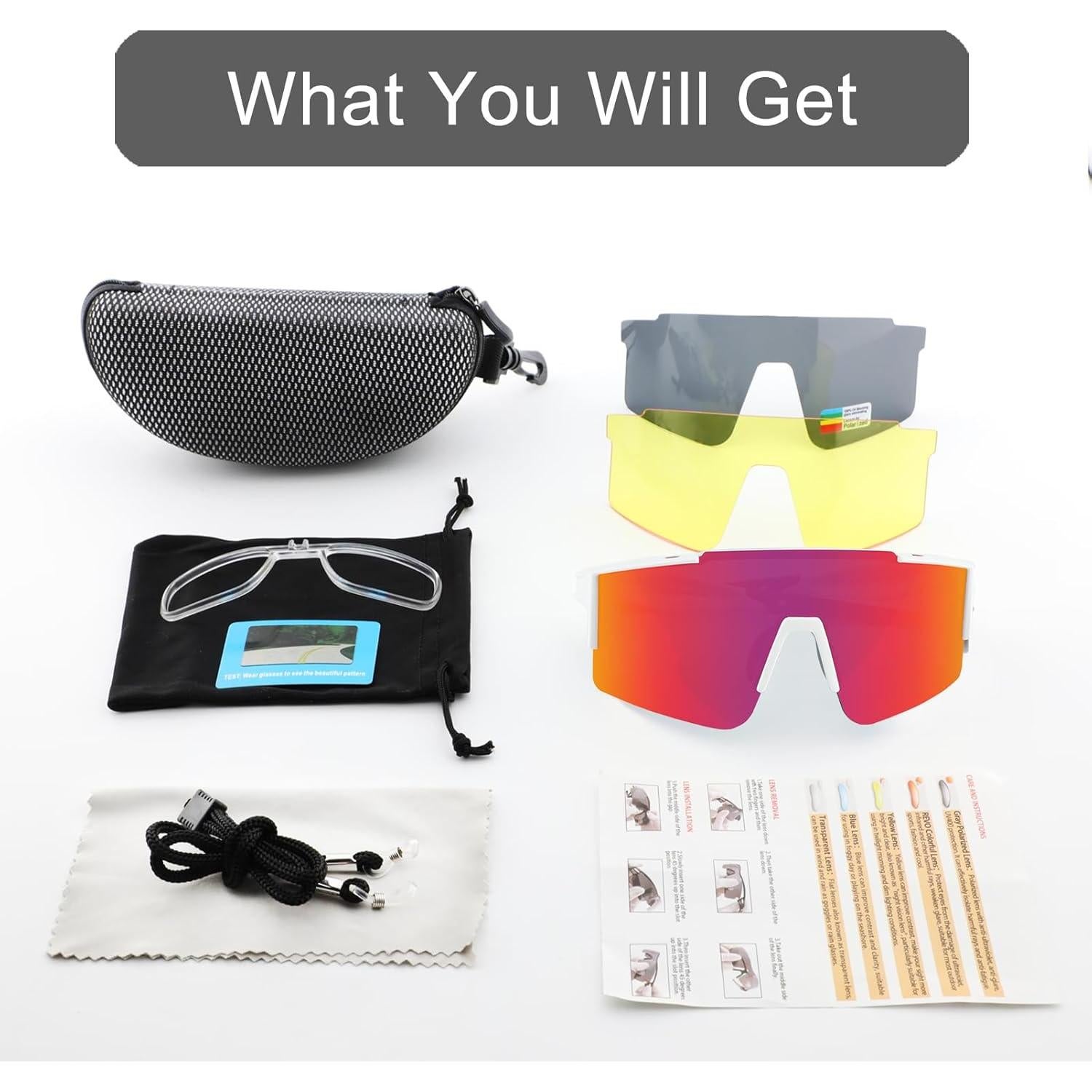 Gafas de sol OULAIQI Olq-616 con 3 lentes intercambiables